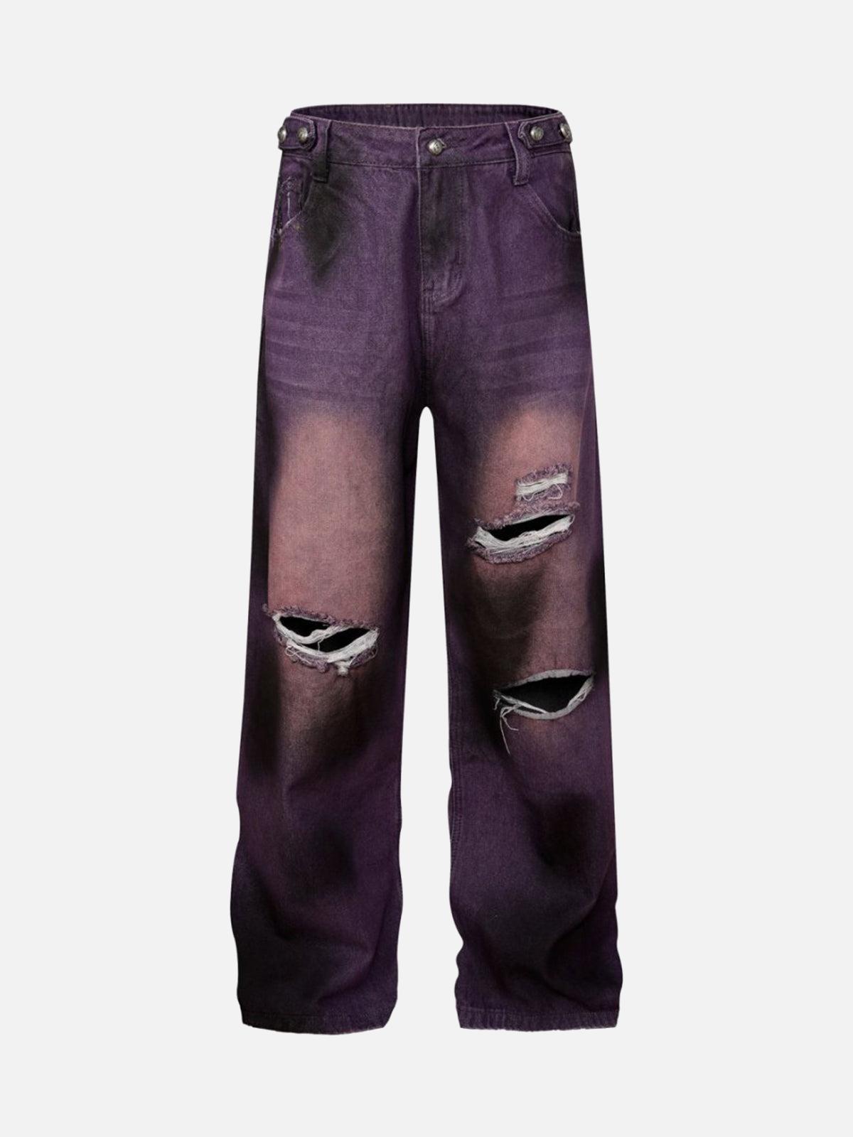 TALISHKO Street Ripped Dirty Dye Jeans