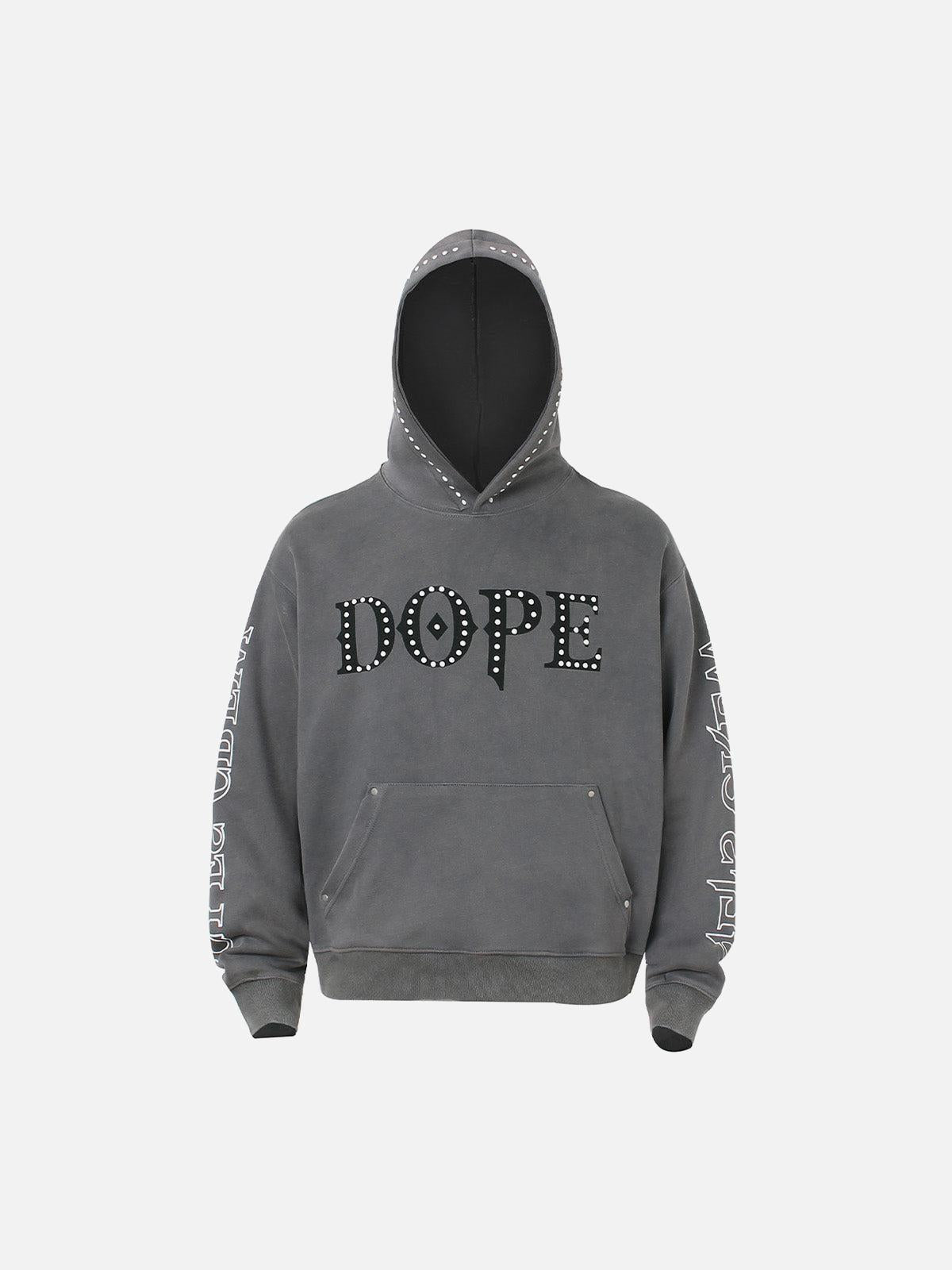 TALISHKO Rivet-Adorned Graphic Hoodie