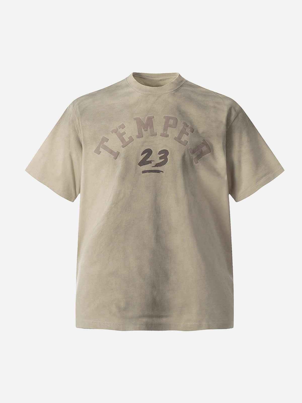 TALISHKO Street Distressed Tie-Dye Letter Print T-Shirt