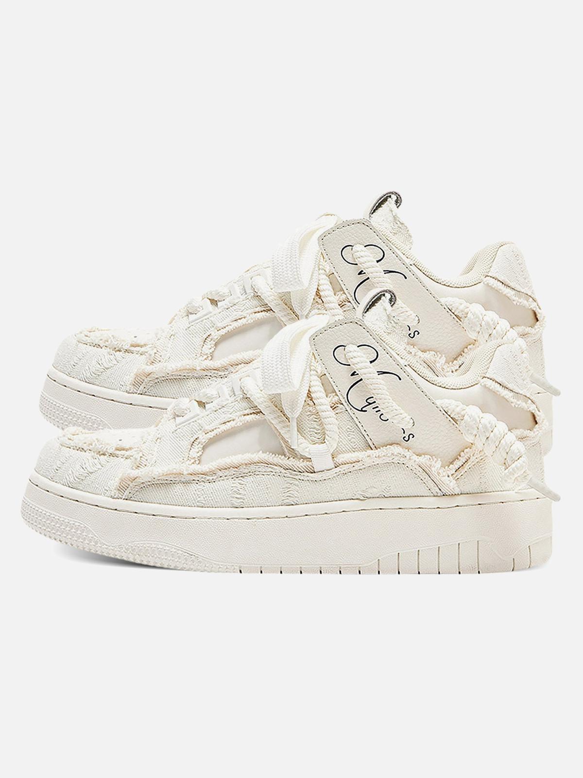 TALISHKO Destruction Series Tassel Contrast Color Sneakers