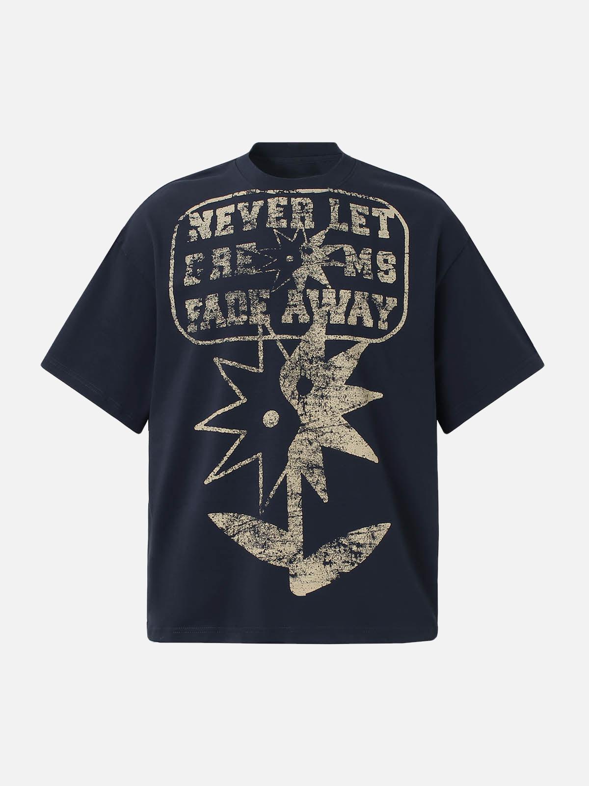 TALISHKO Distressed Fun Print Crew Neck T-Shirt