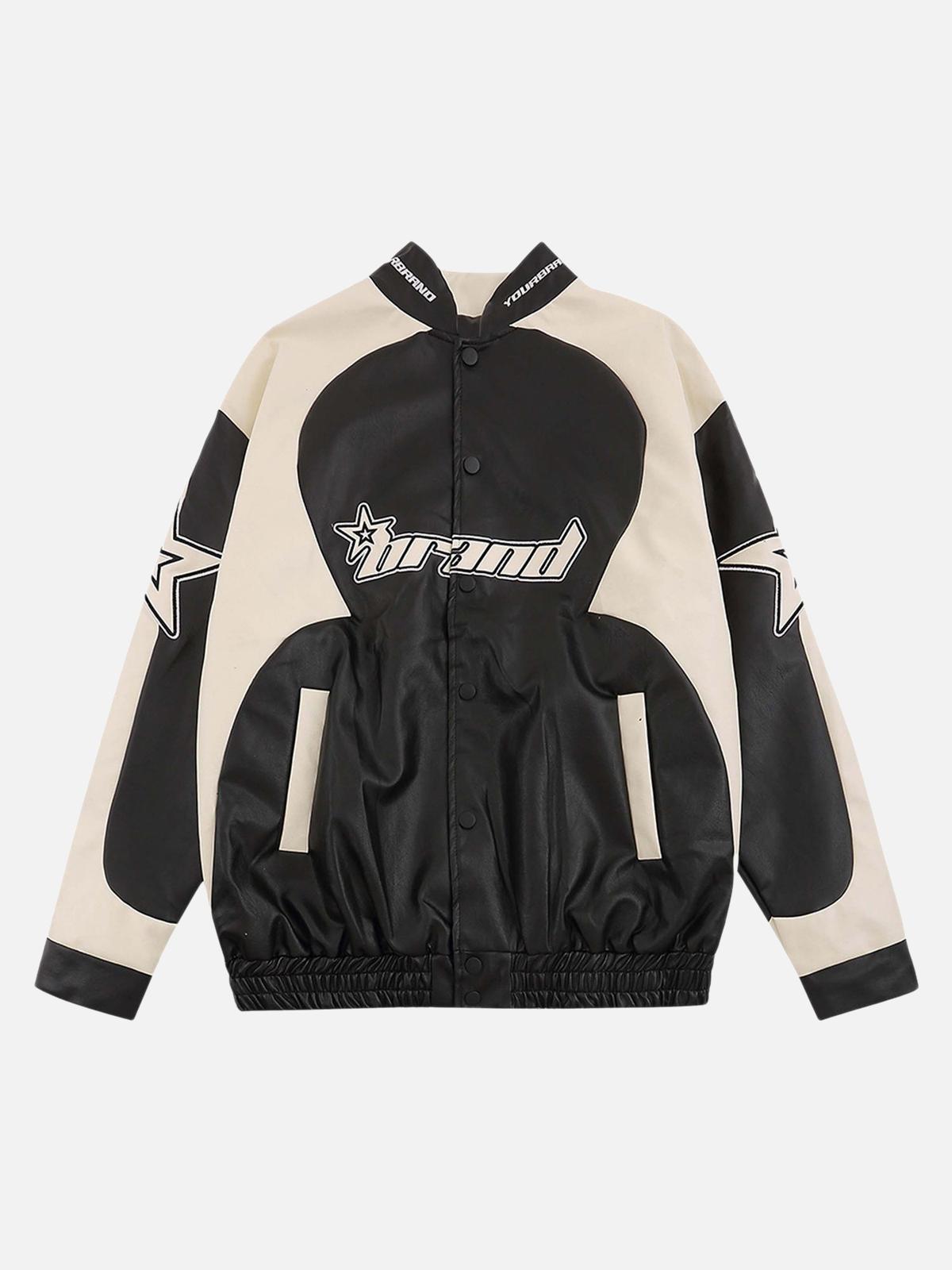 TALISHKO American Vintage Colorblock Leather Jacket