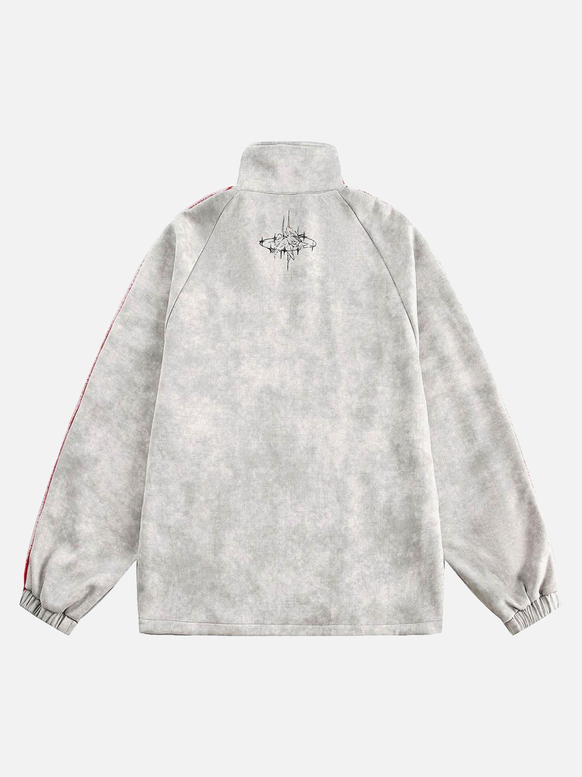 TALISHKO Wasteland Patchwork Graffiti Zip Up Jacket