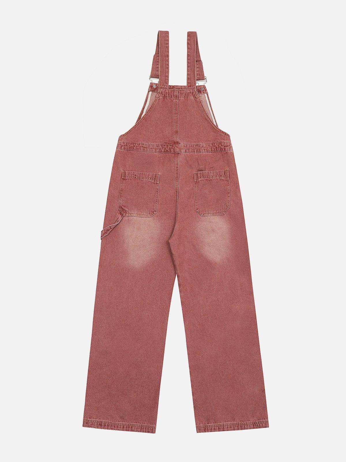 TALISHKO Embroidery Star Washed Overalls