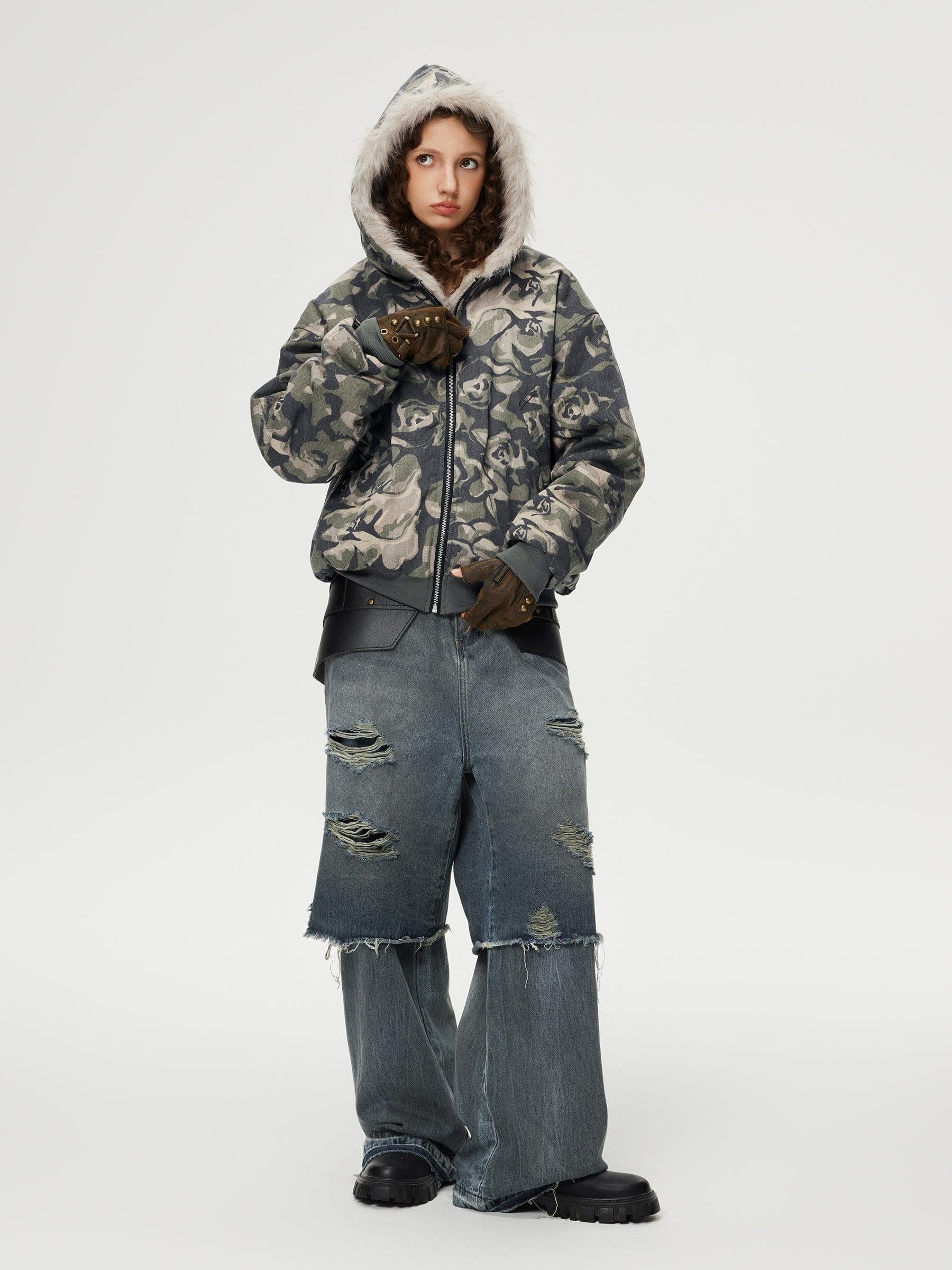 TALISHKO Distressed Two Layer Baggy Jeans