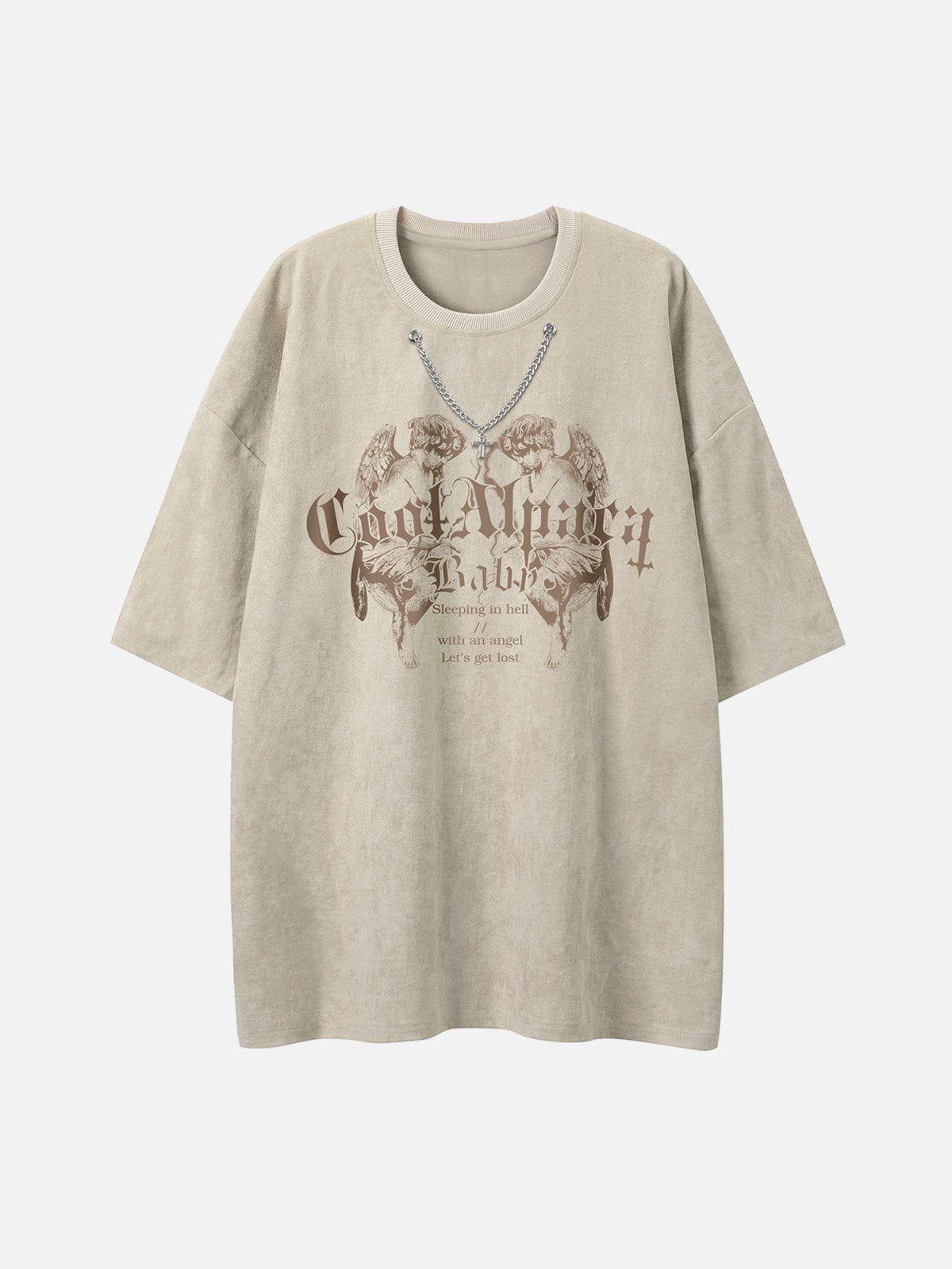 TALISHKO Suede Angel Print Tee