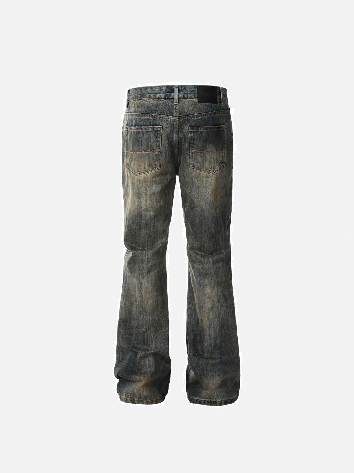 TALISHKO Bamboo Texture Flared Jeans