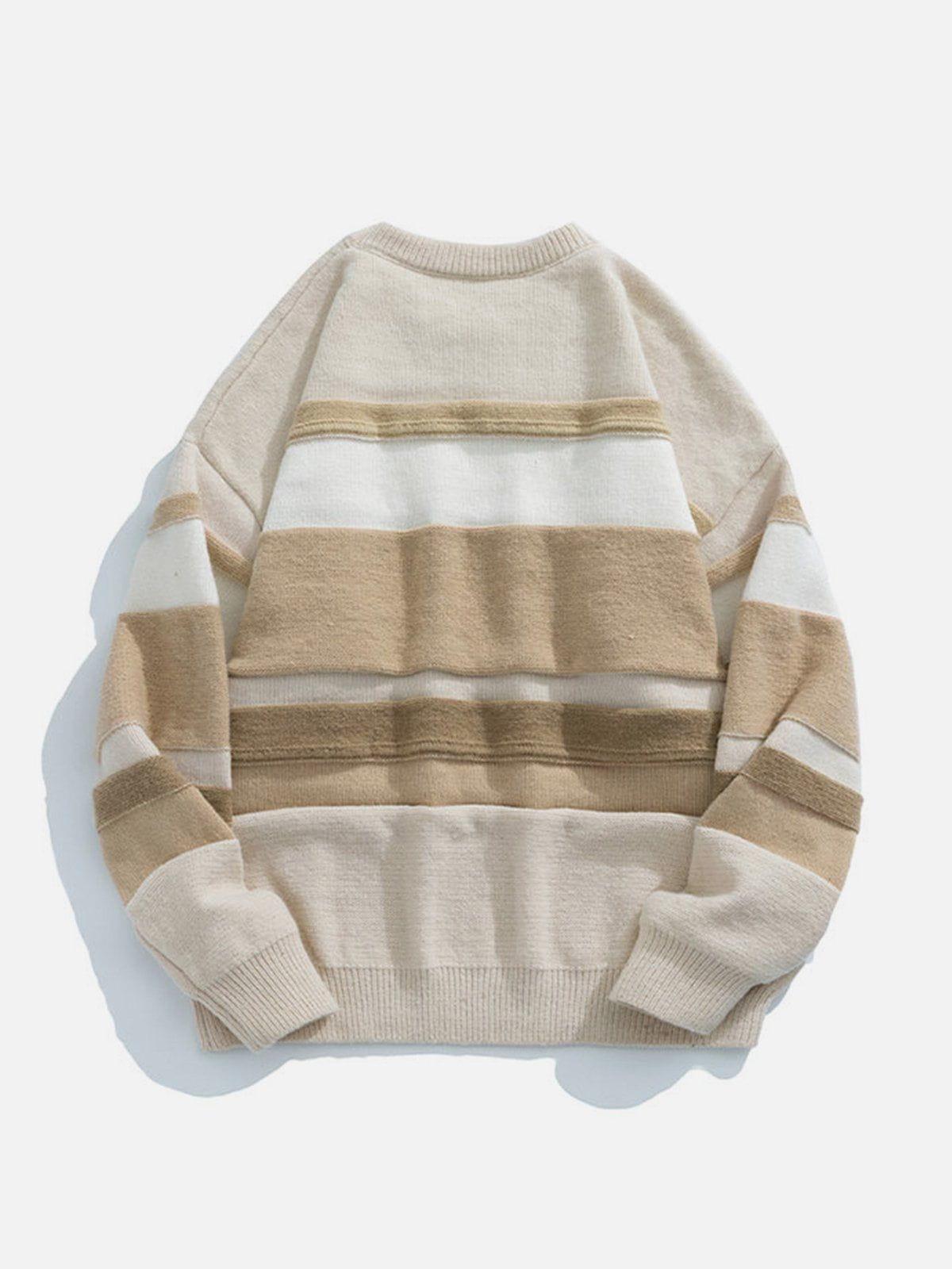 TALISHKO Stripes Splicing Sweater
