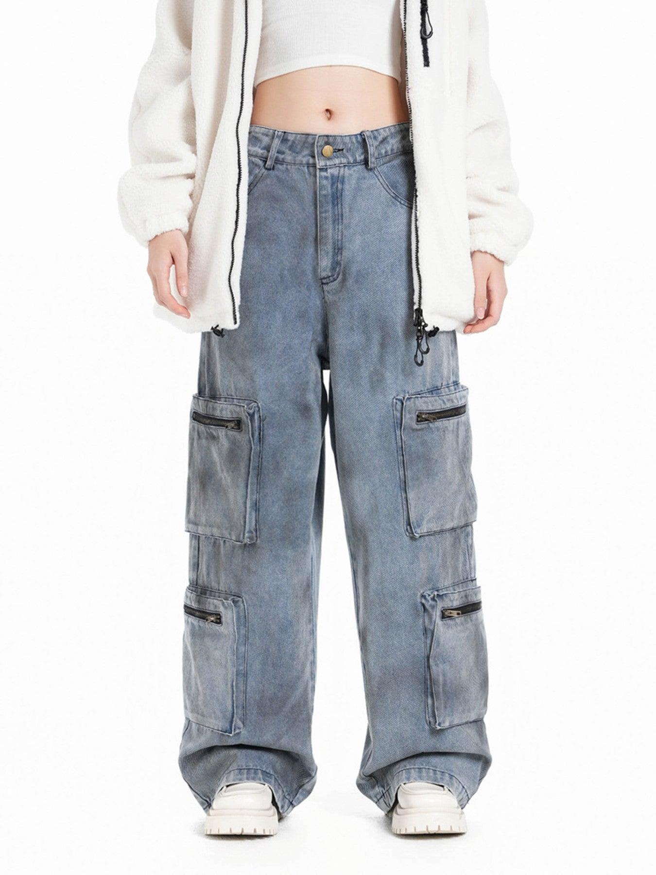 TALISHKO Vintage Jet Multi-Pocket Workwear Jeans