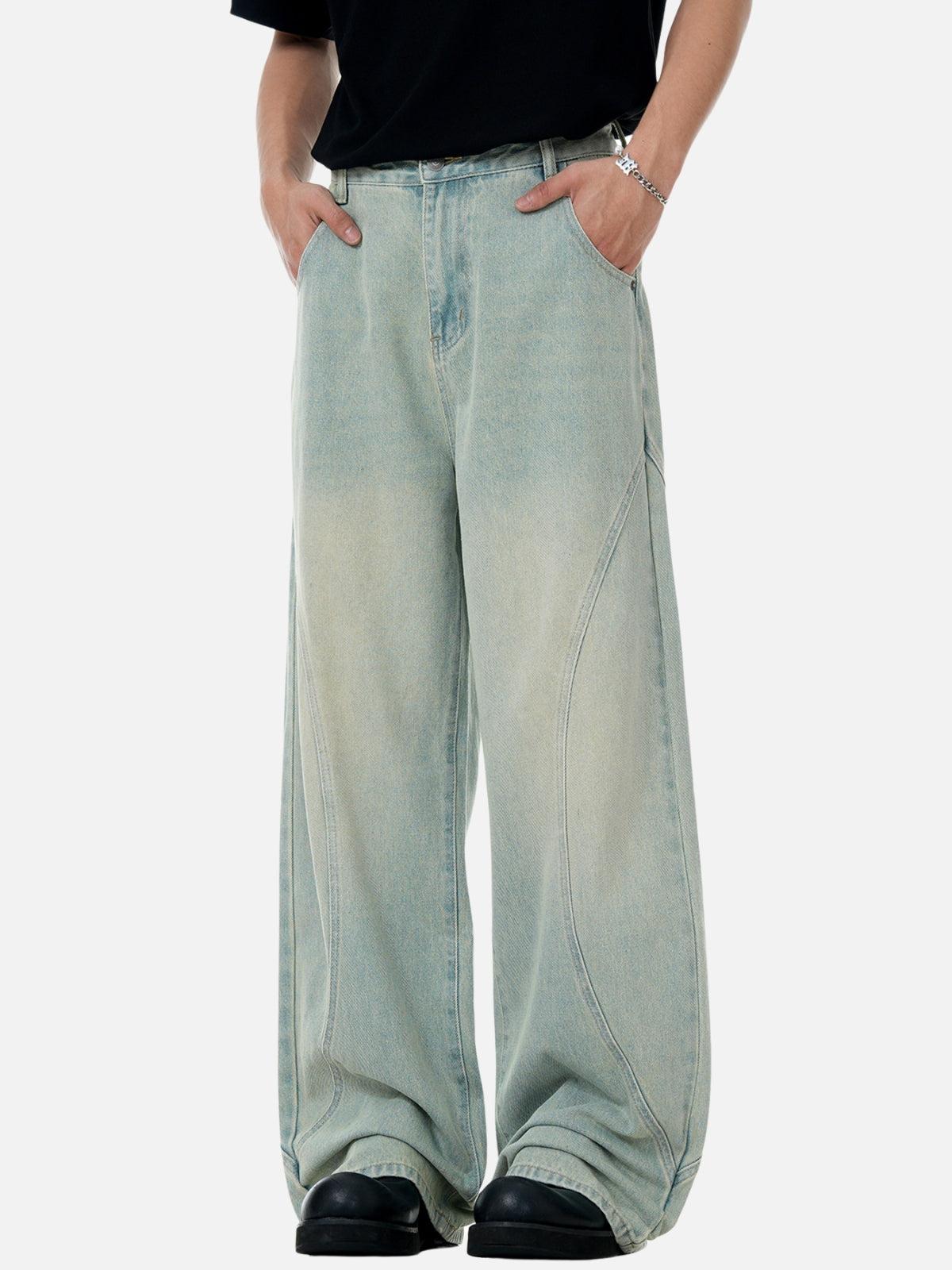 TALISHKO Arc Patchwork Washed Loose Jeans