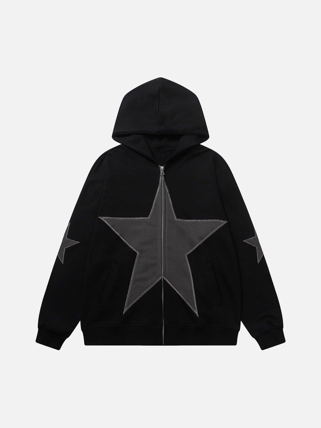 TALISHKO Five-Pointed Zipper Hoodie