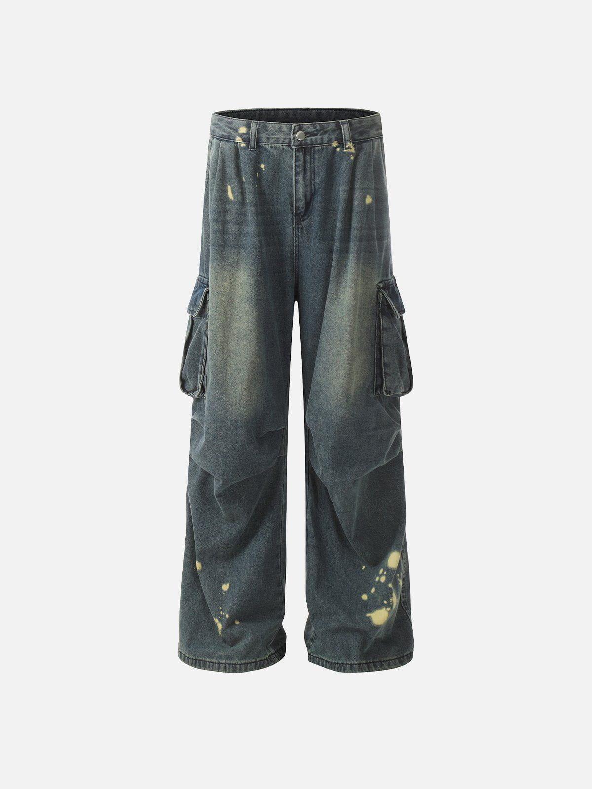 TALISHKO Splash-Ink Washed Baggy Jeans