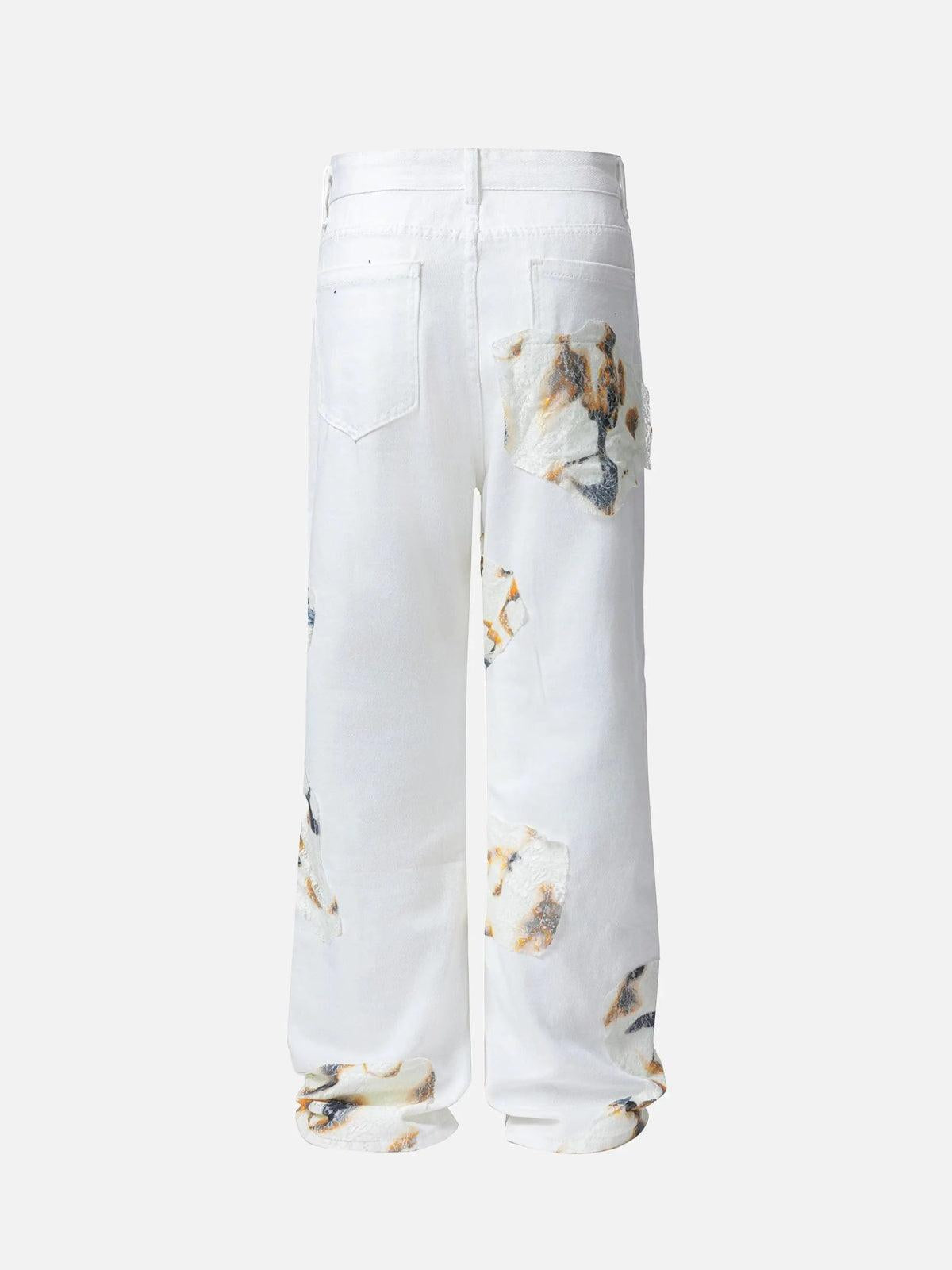 TALISHKO American Street Style Patch Jeans