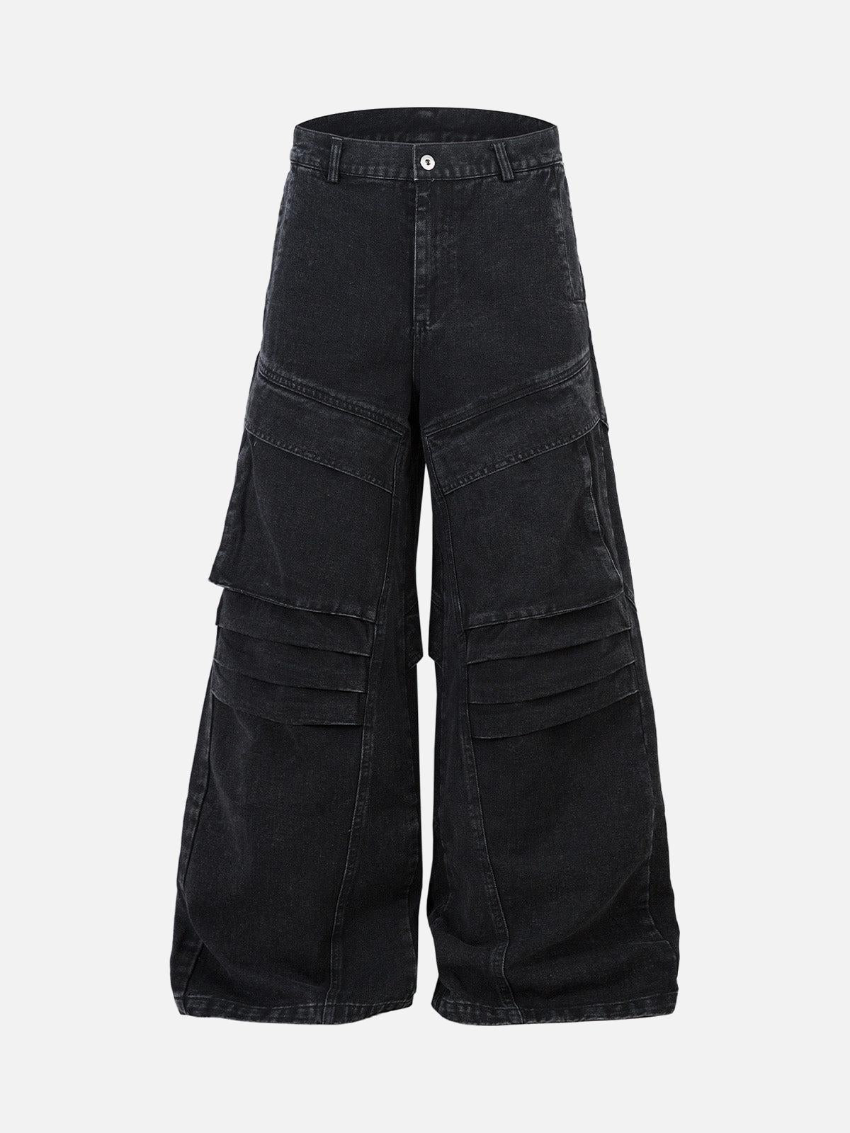 TALISHKO Deconstructed Split Pleated Pocket Cargo Jeans