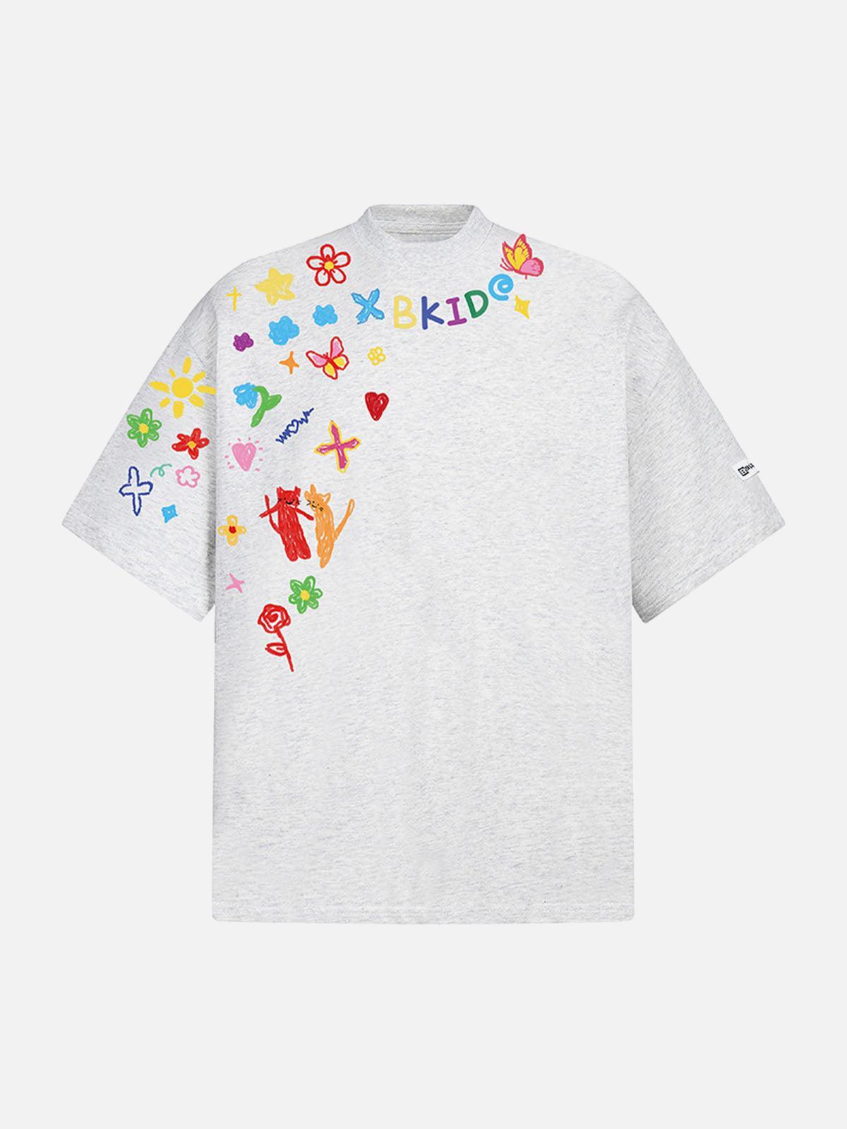 TALISHKO Retro Graffiti Hand-Painted T-Shirt