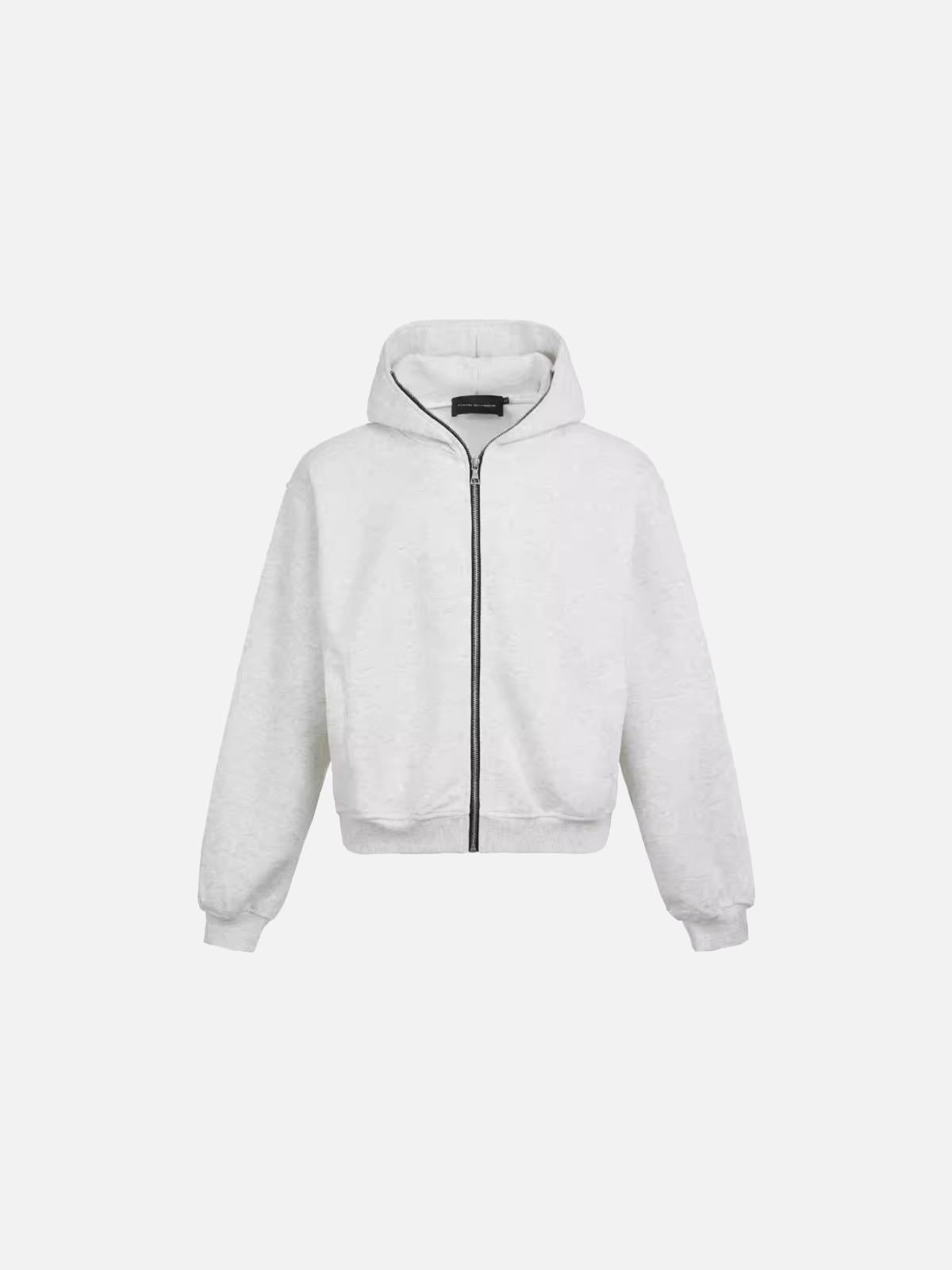 TALISHKO Simple Solid Color Zipper Hoodie