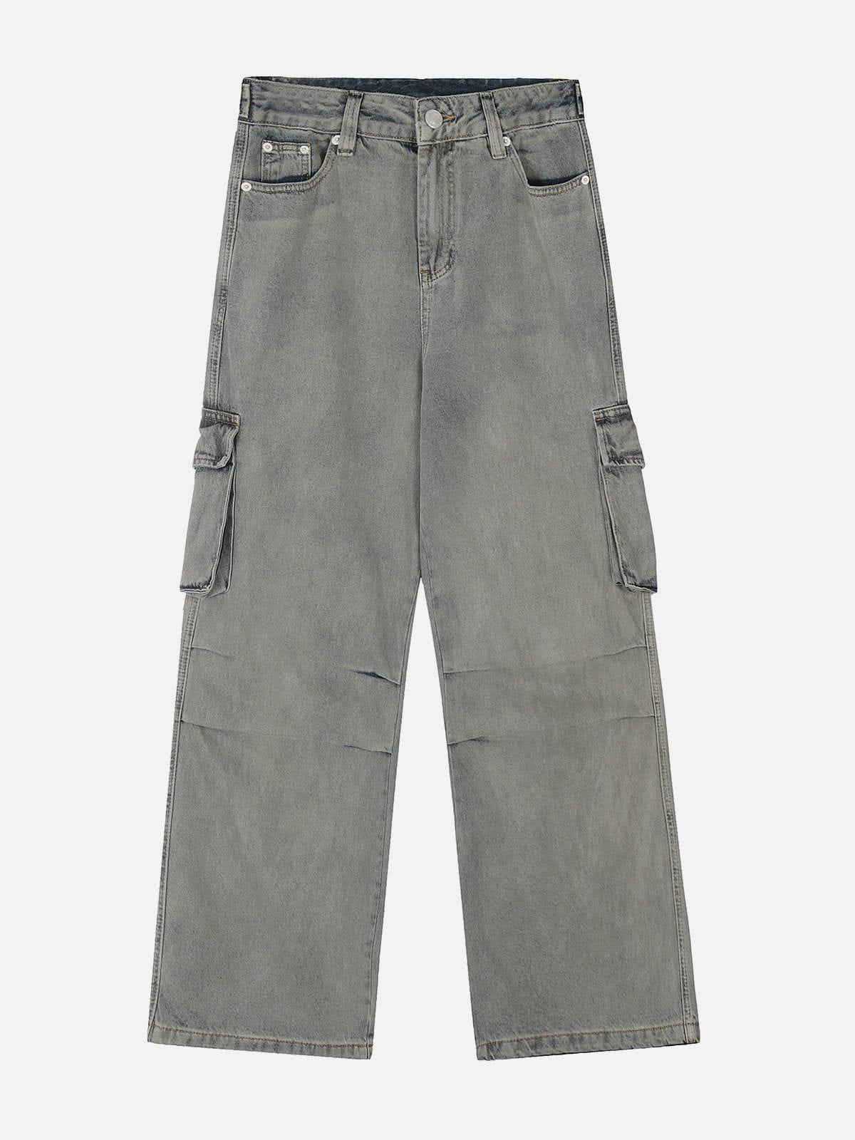 TALISHKO Big Pocket Wrinkle Loose Jeans