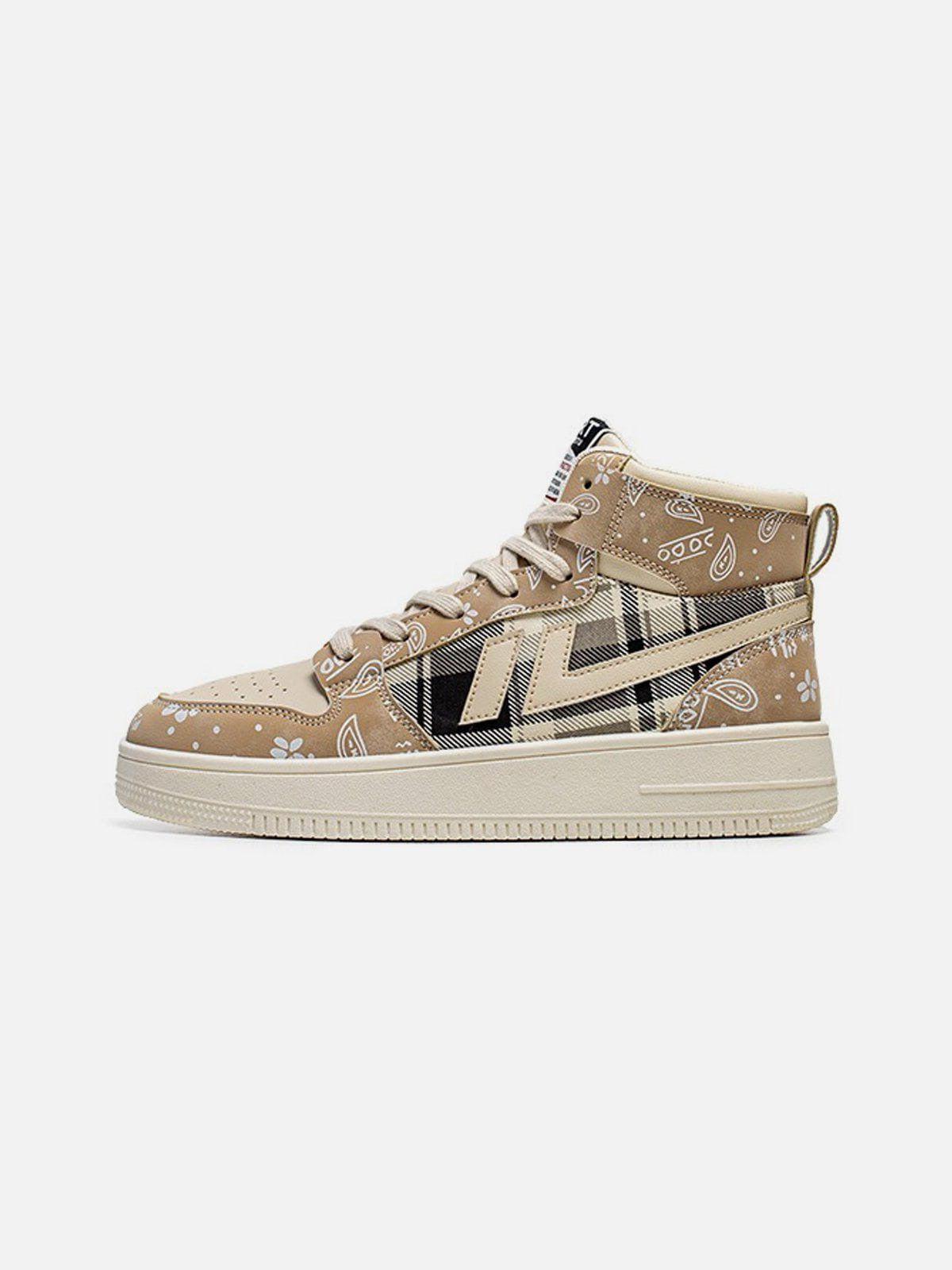 TALISHKO Cashew Flower High Top Platform Sports Shoes