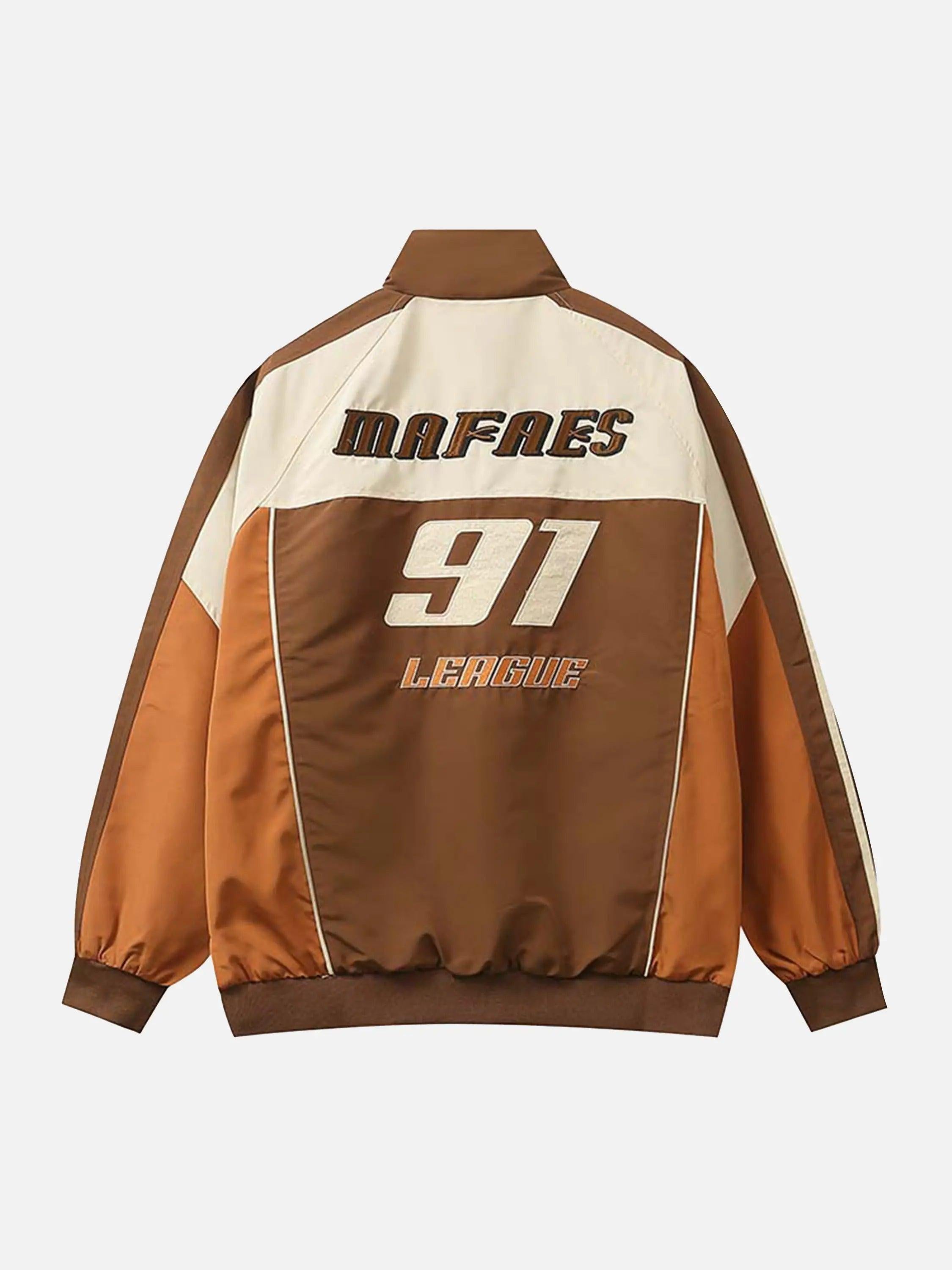 TALISHKO Racing Embroidered Patchwork Jacket