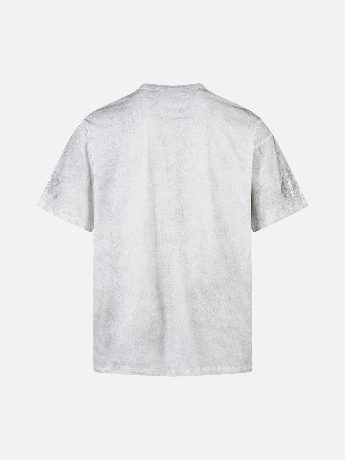 TALISHKO Distressed Dirty Dyed Print T-Shirt
