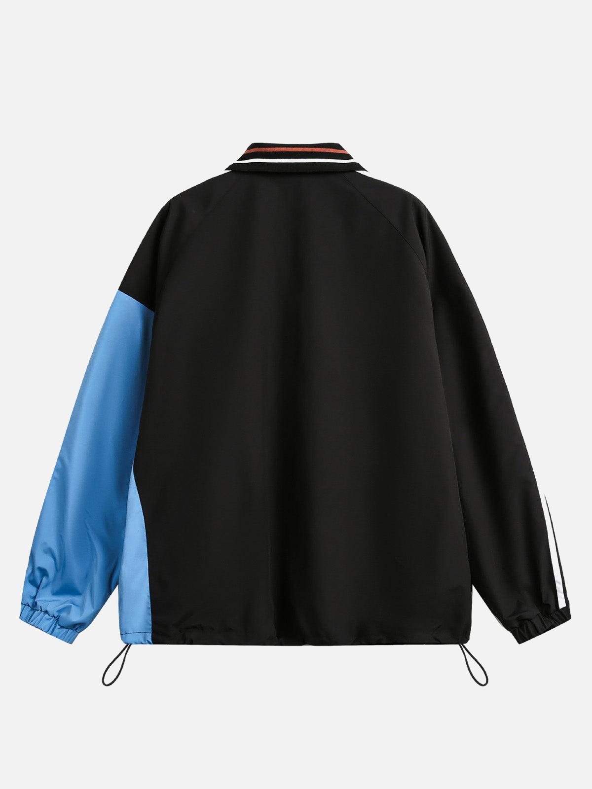 TALISHKO Retro Contrast Color Stitching Jersey Jacket