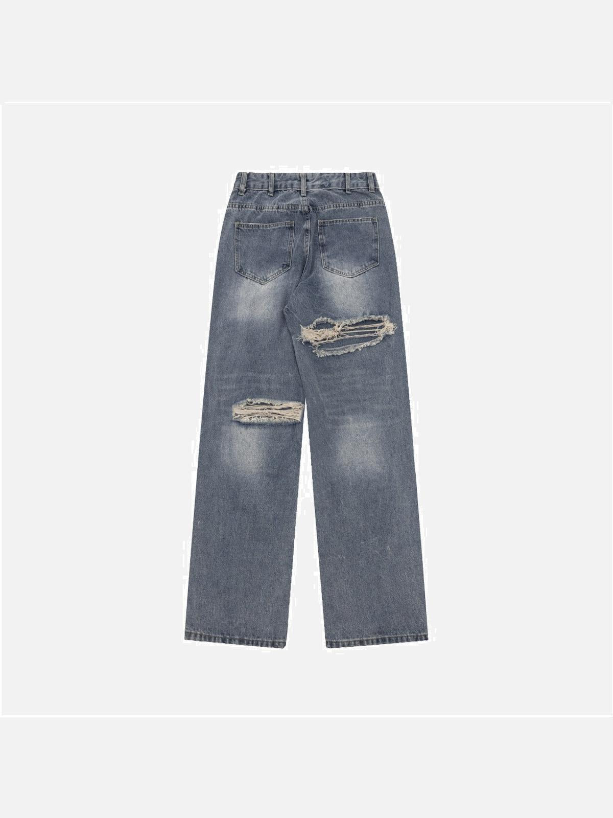 TALISHKO Hamburger French Fries Ripped Jeans