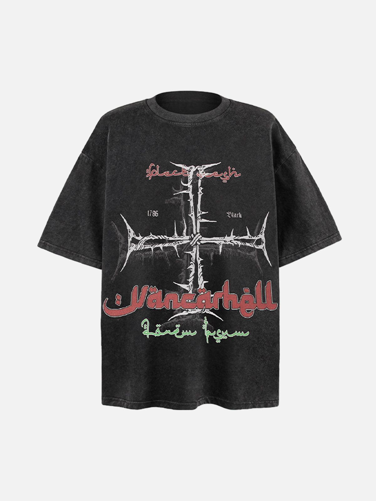 TALISHKO Street Cross Print T-Shirt