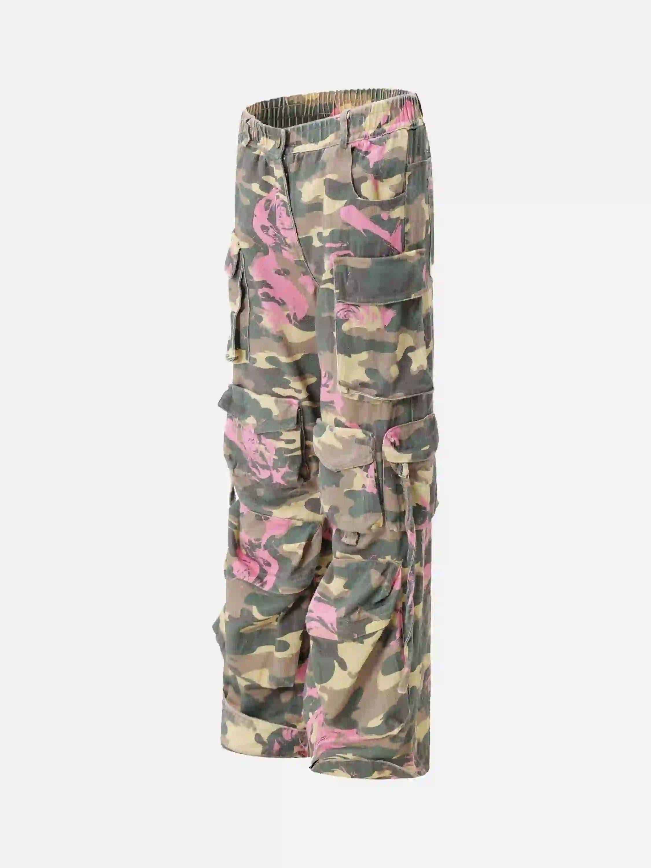 TALISHKO Hip-Hop Camouflage Cargo Pants with Multi-Pockets