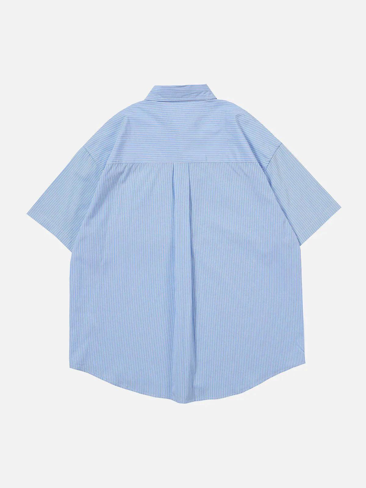 TALISHKO Fake Two Pieces Patchwork Short Sleeve Shirt