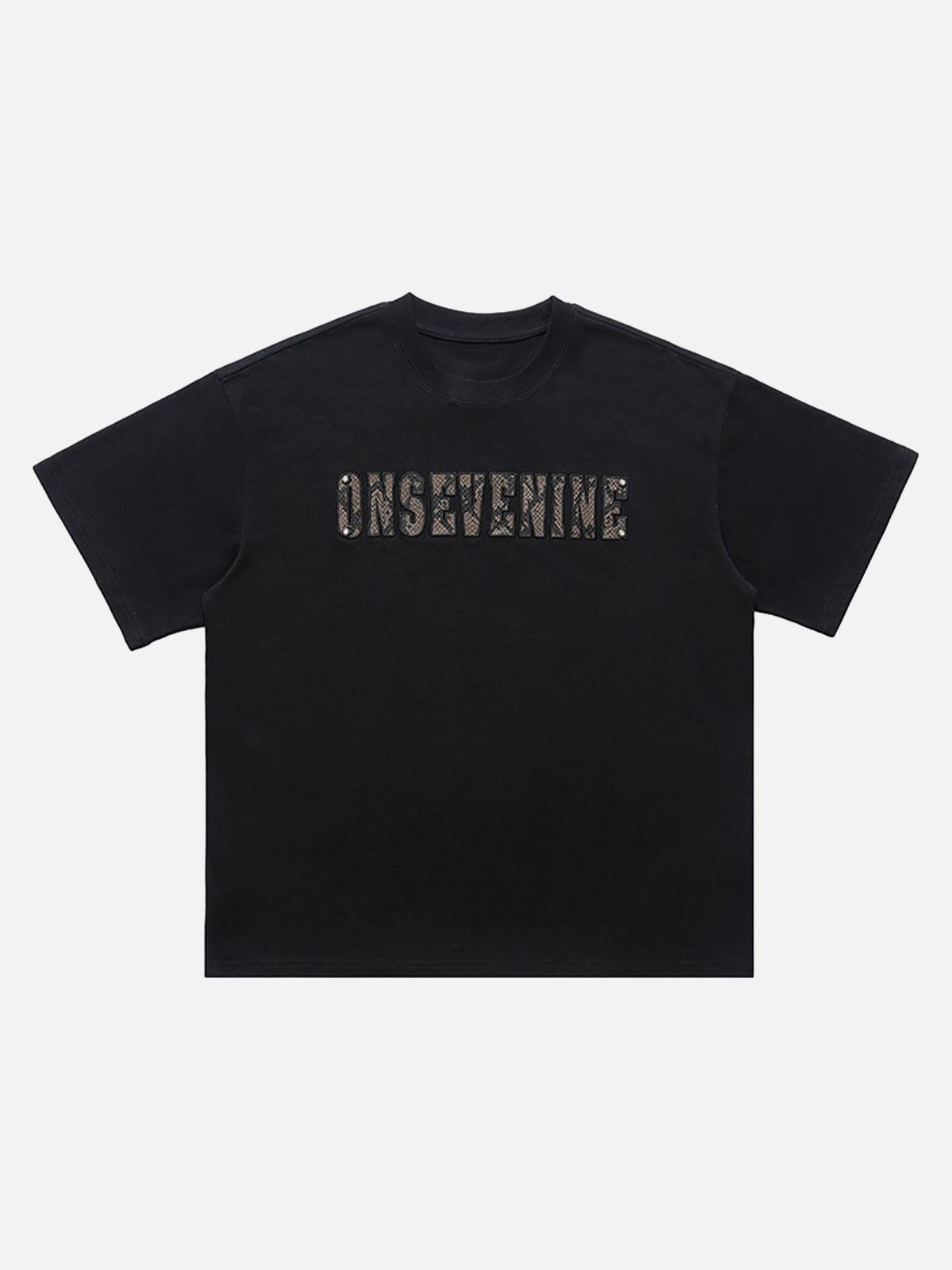 TALISHKO Camouflage Letter Short Sleeve T-Shirt