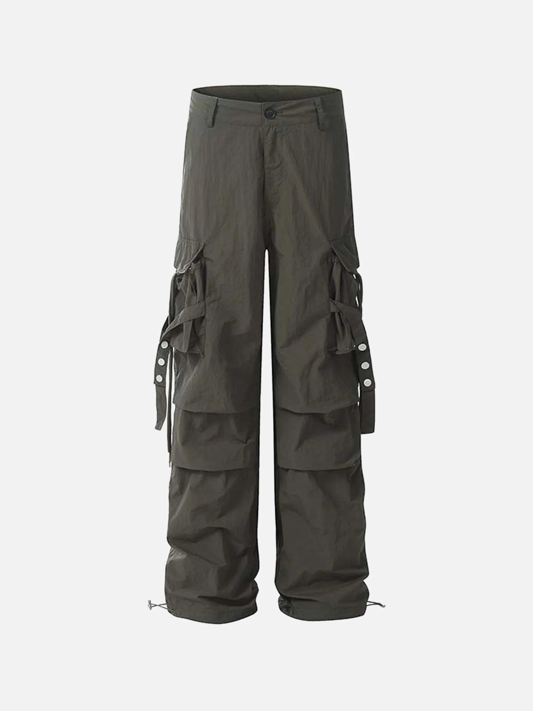 TALISHKO Pleated Bandage Drawstring Cargo Pants