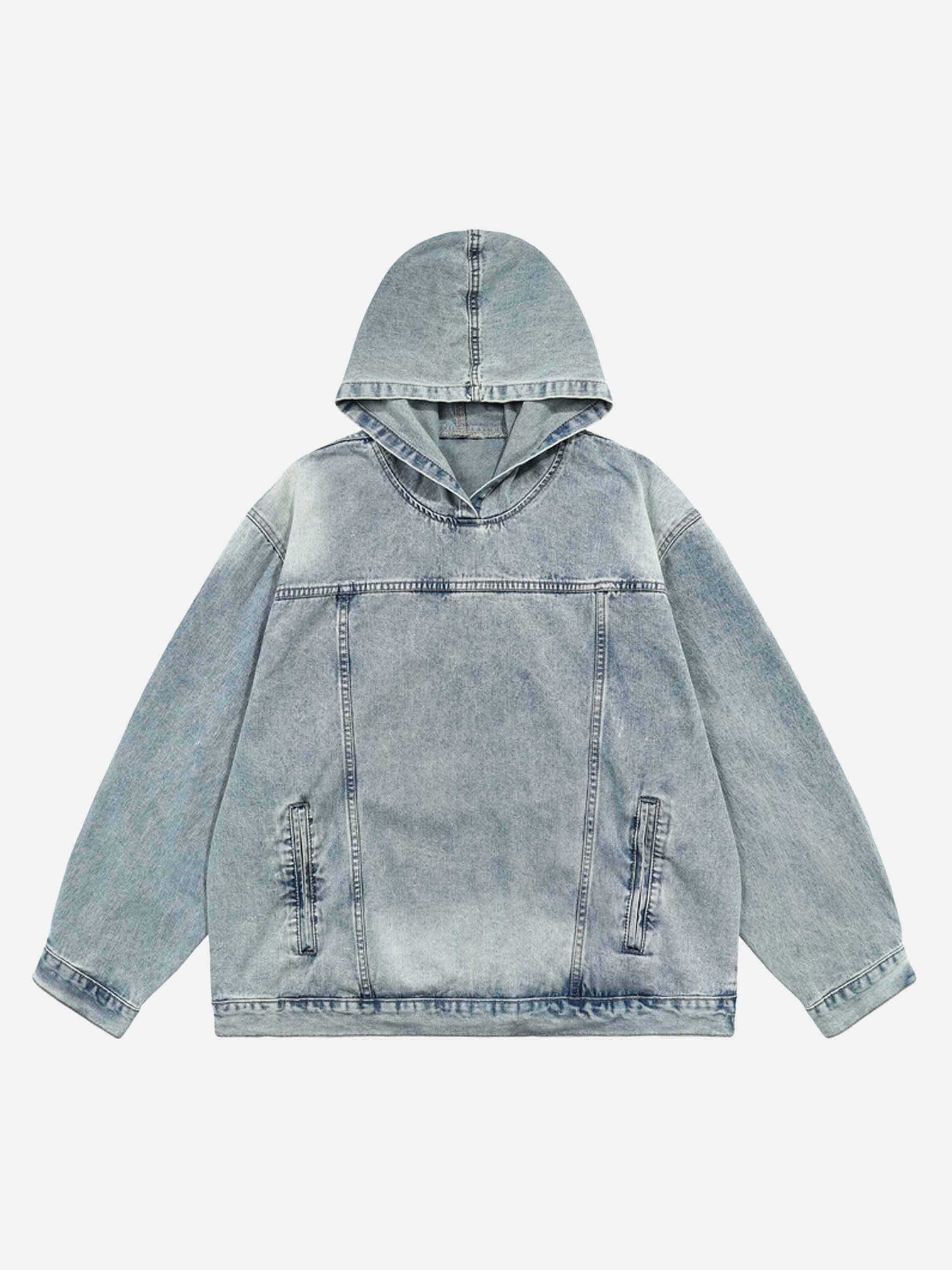 TALISHKO High Street Washed And Worn Denim Hoodie