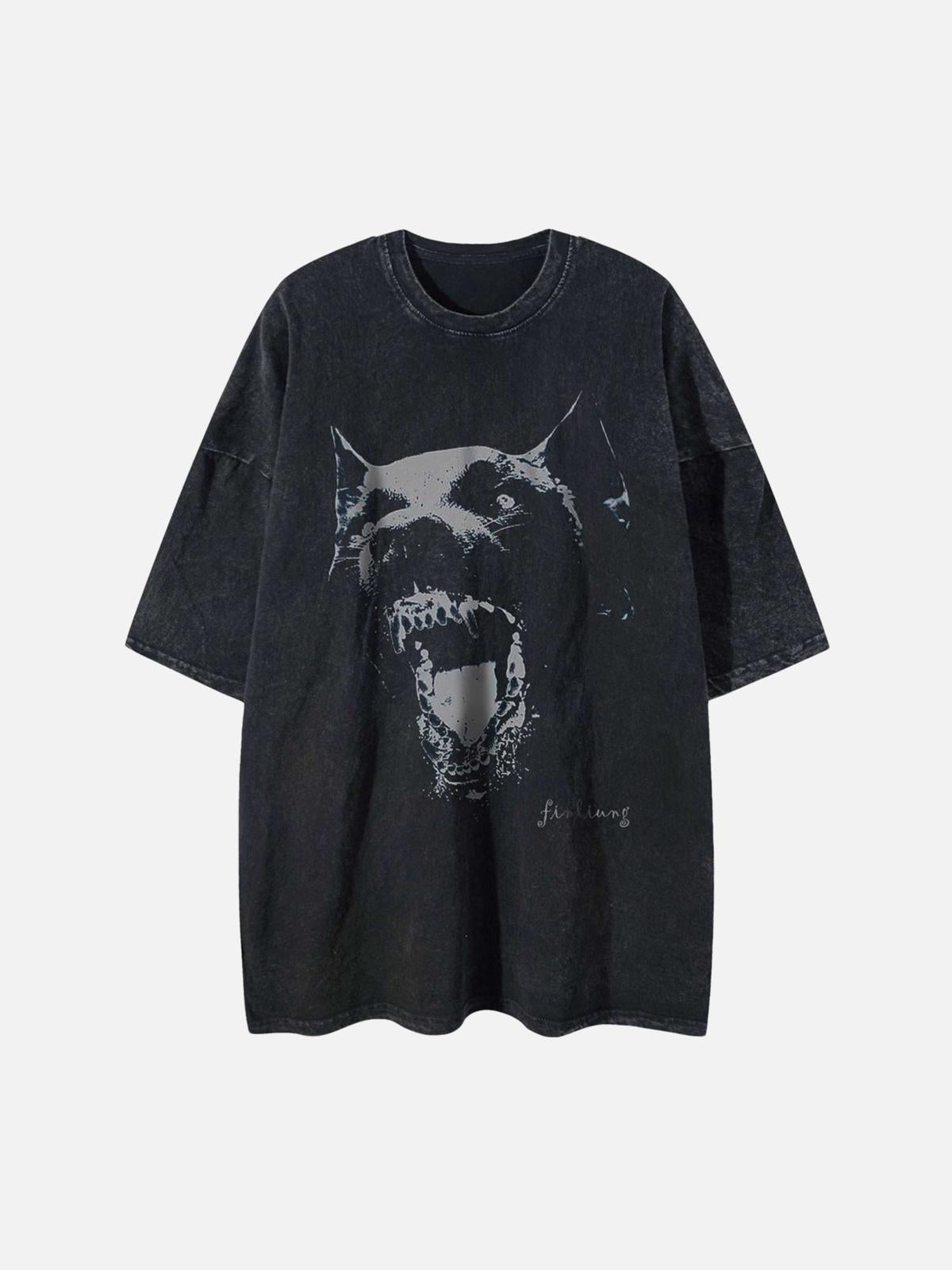 TALISHKO Doberman Print Washed T-Shirt