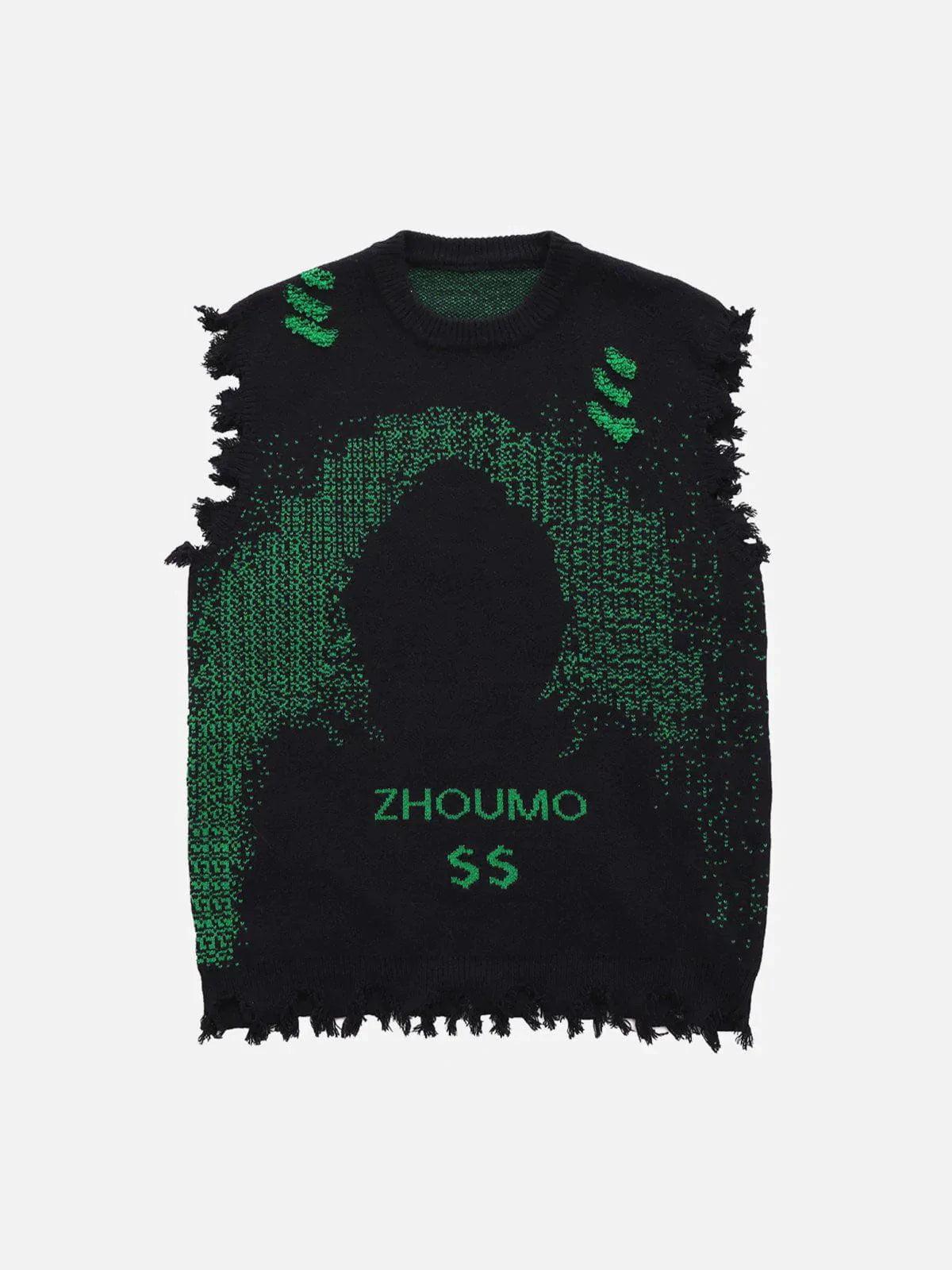TALISHKO Cyberpunk Dot Matrix Sweater Vest