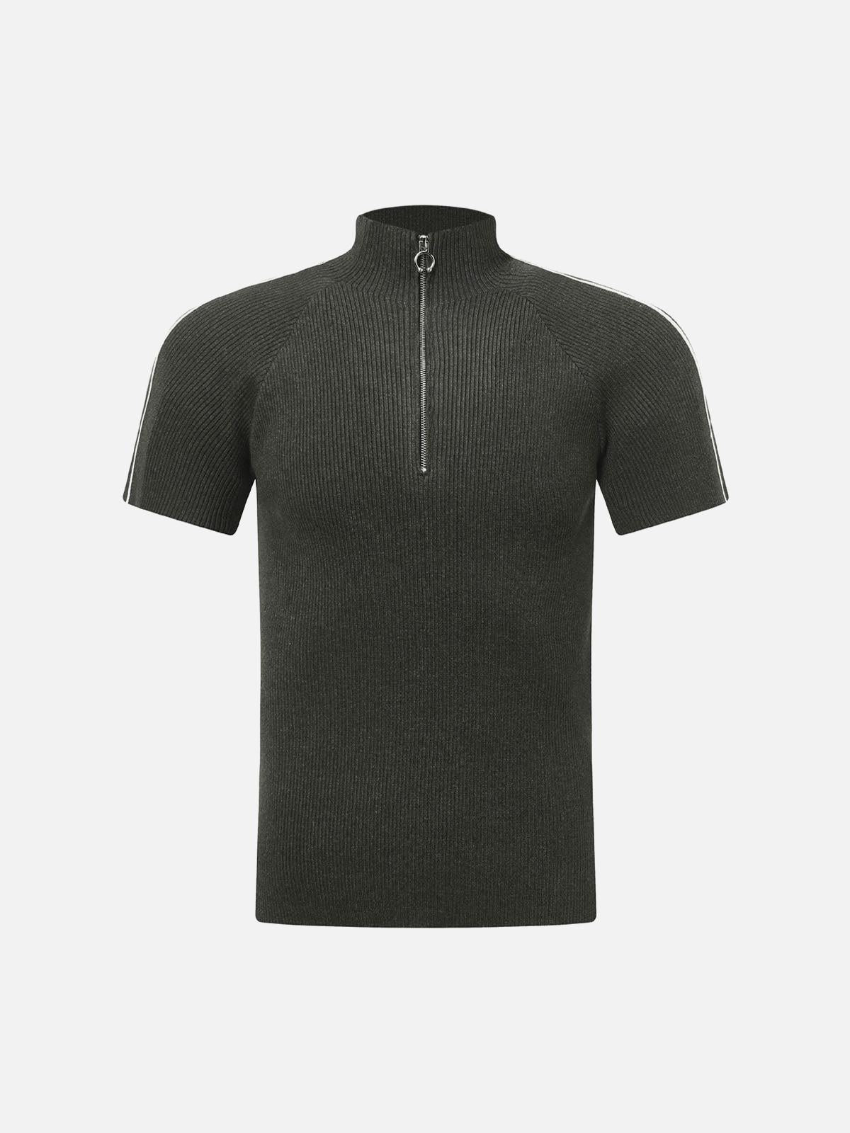 TALISHKO Retro Cleanfit Quarter Zip- Up T-Shirt