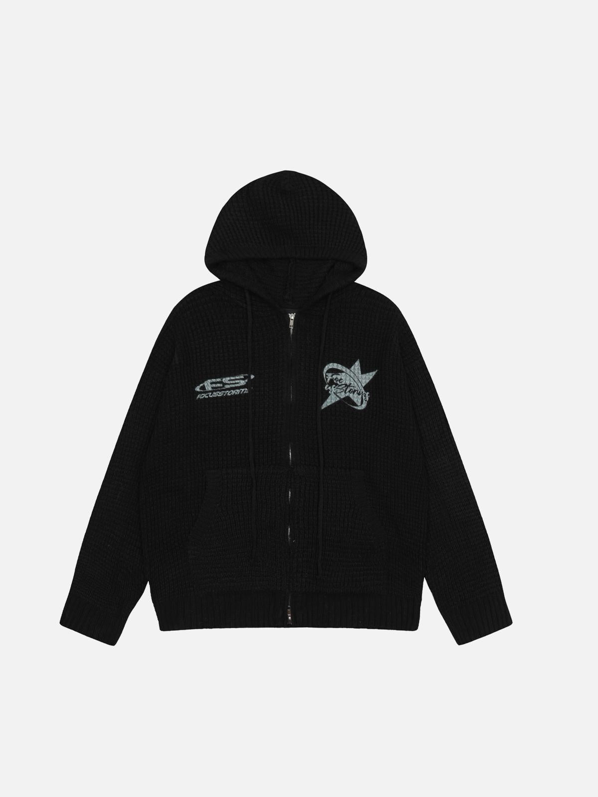 TALISHKO Lettering Print Zip-Up Hoodie