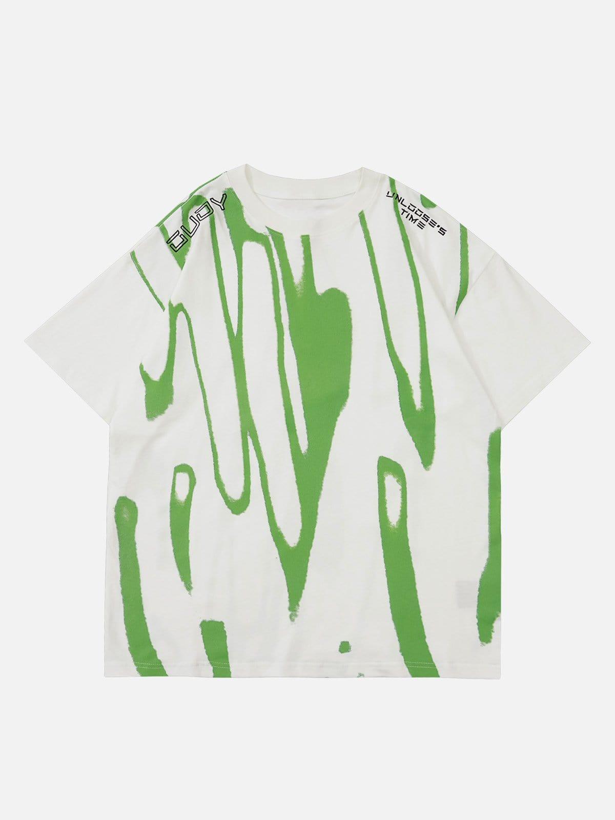 TALISHKO Fluorescent Irregular Printing Tee