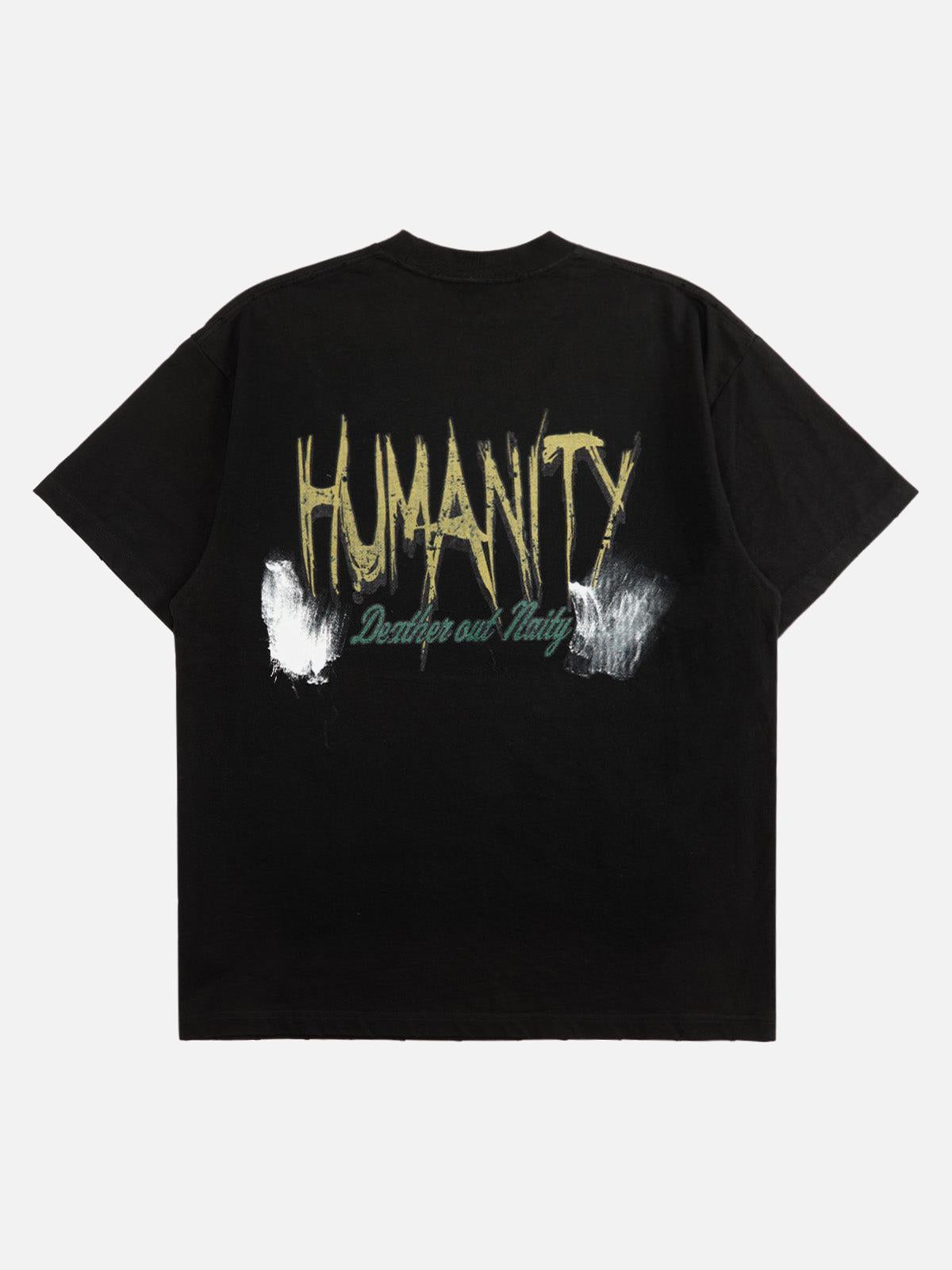 TALISHKO Retro Washed Graffiti Skull T-Shirt