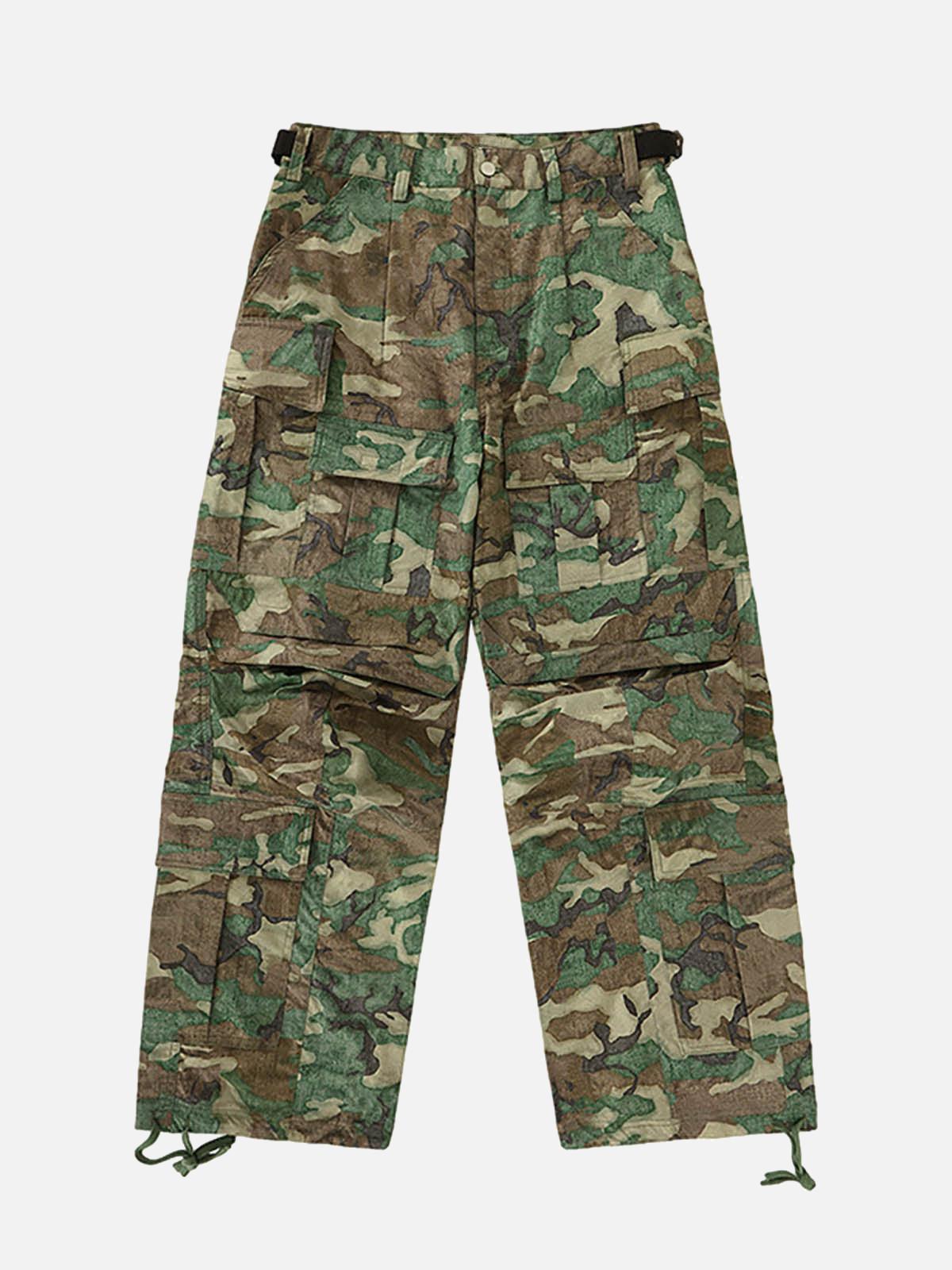 TALISHKO Camouflage Adjustable Belt Cargo Pants