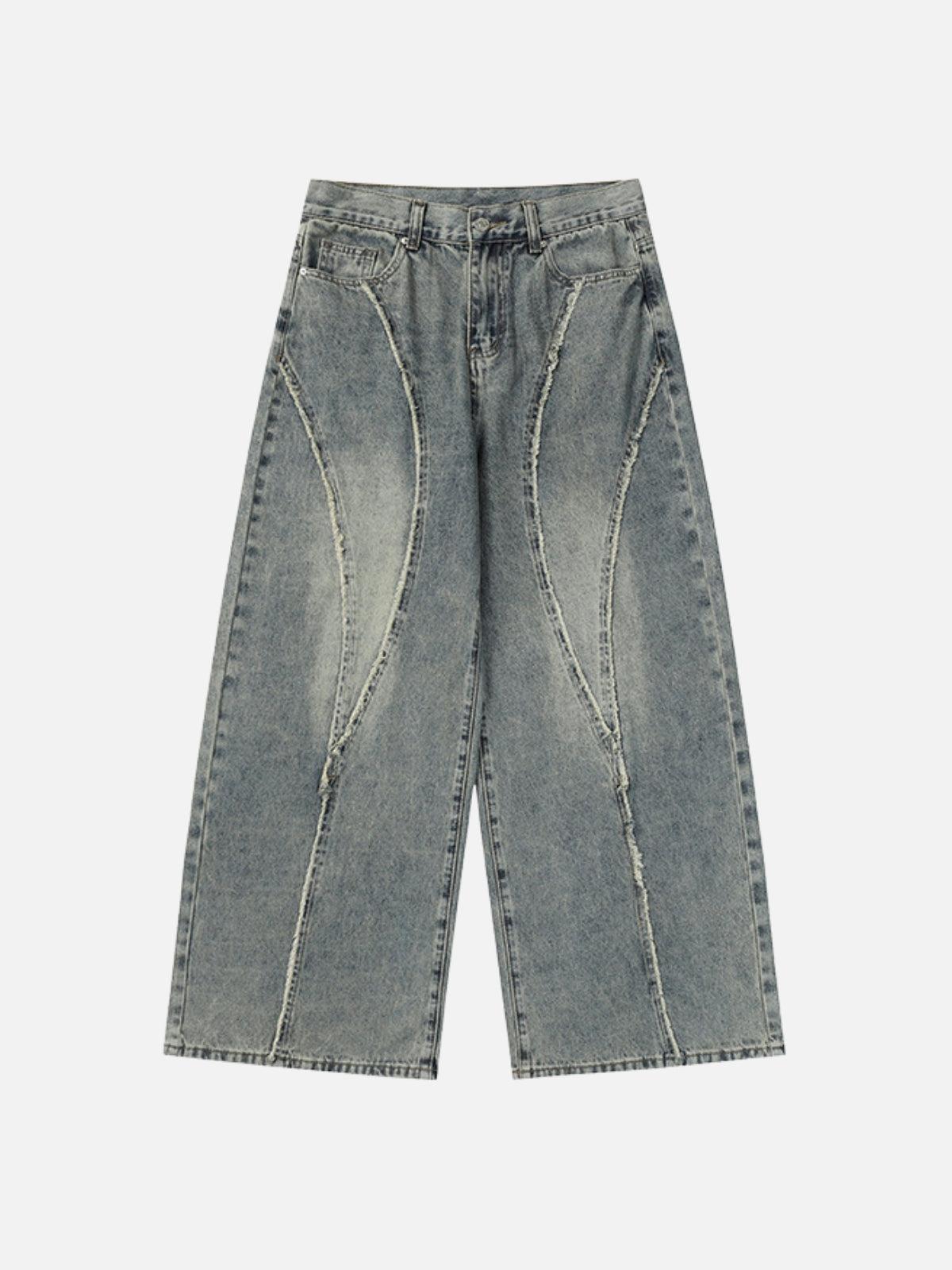 TALISHKO Fringe Patchwork Loose Jeans