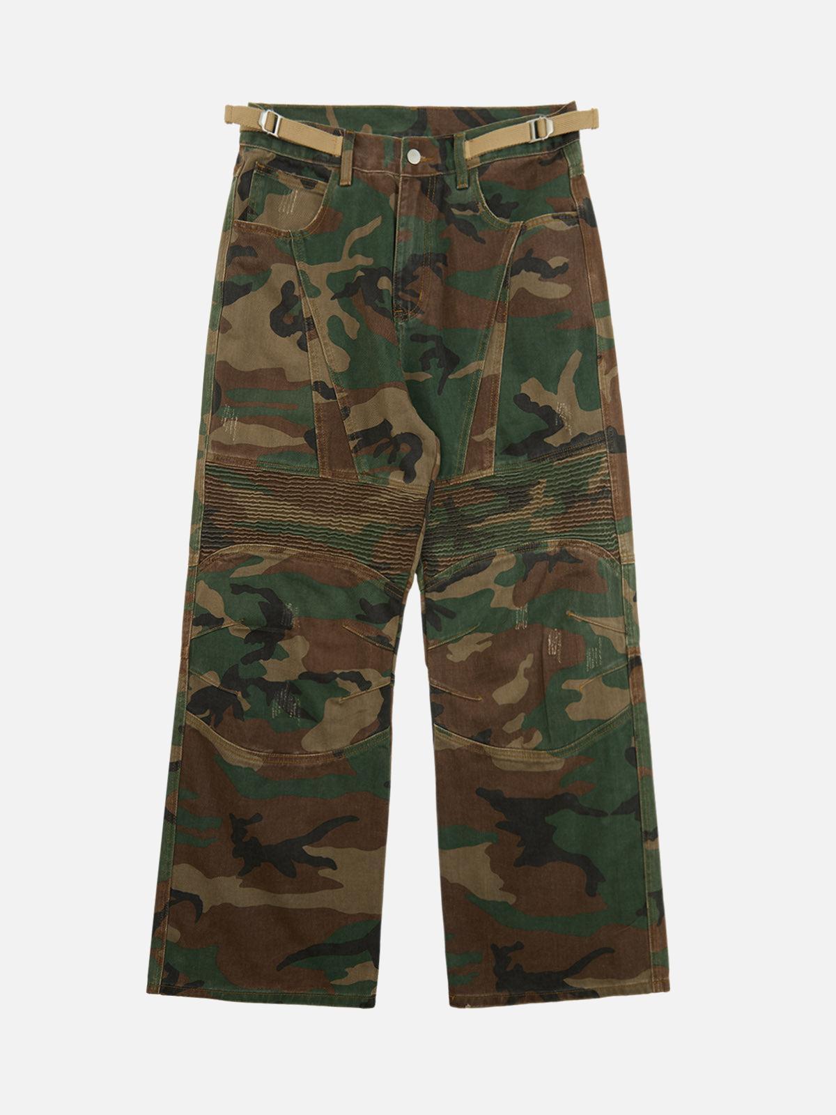 TALISHKO Camouflage Structured Pleated Pants