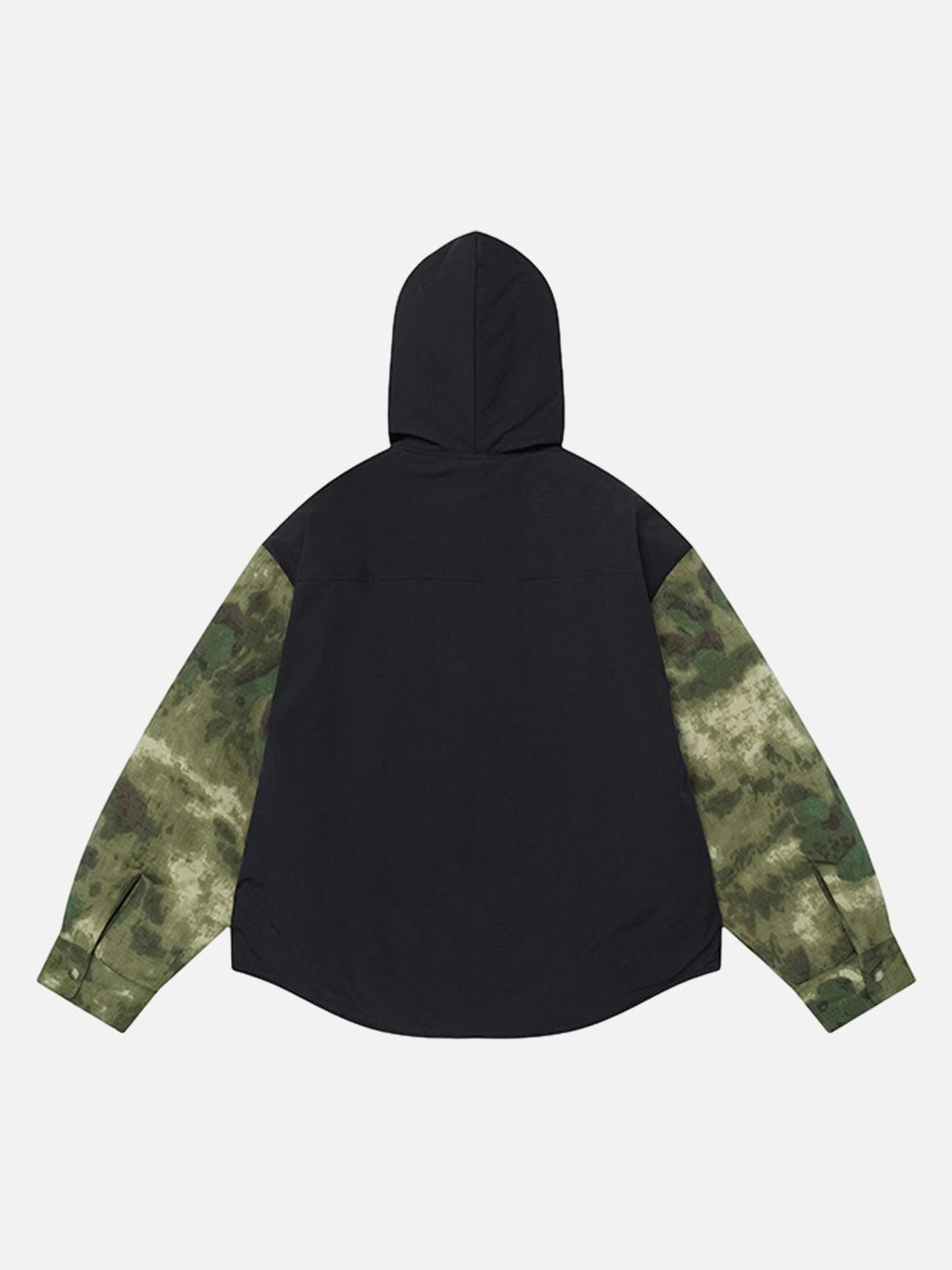 TALISHKO Camouflage Patchwork Hooded Jacket