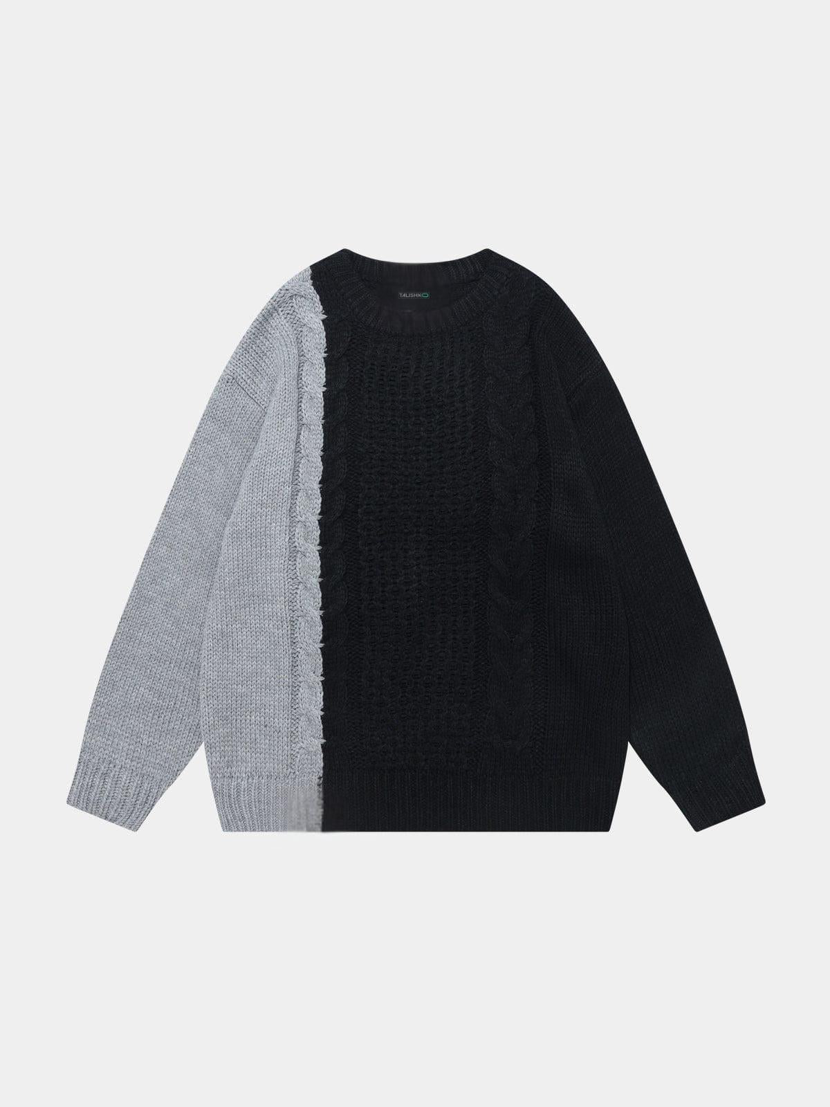 TALISHKO Color Blocking Patchwork Sweater
