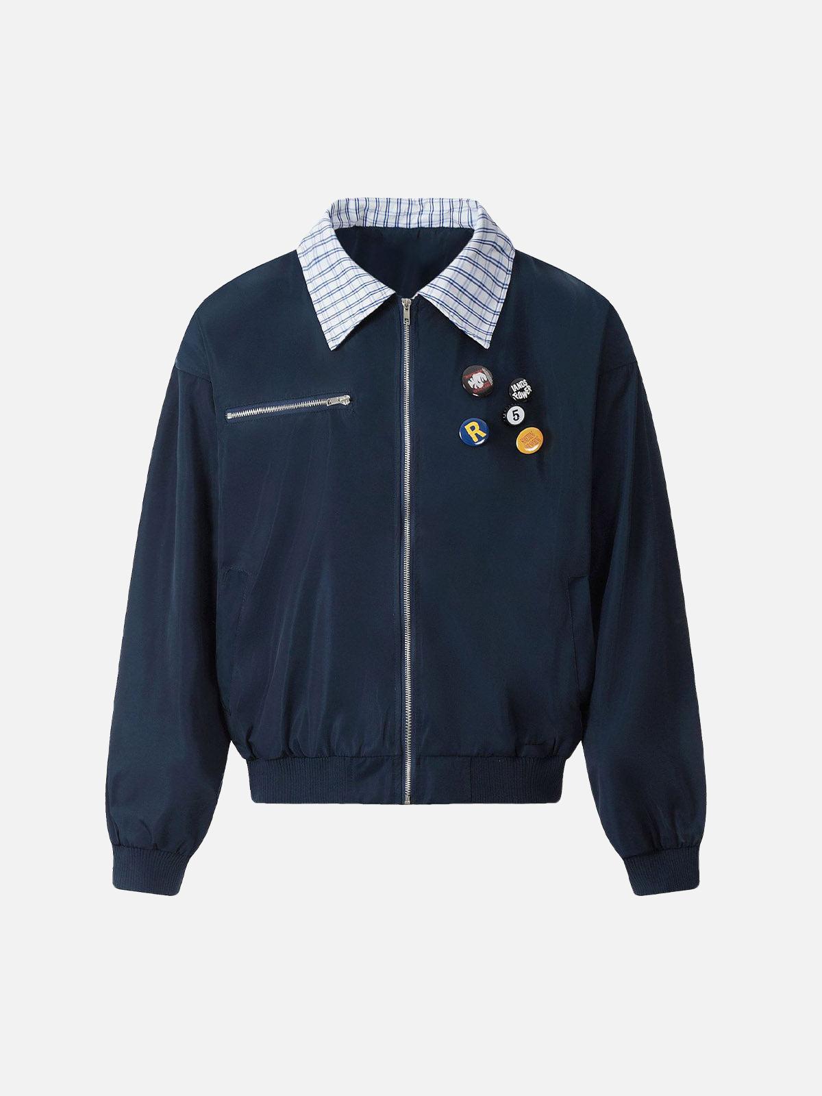 TALISHKO Retro Badge Stitching Work Jacket