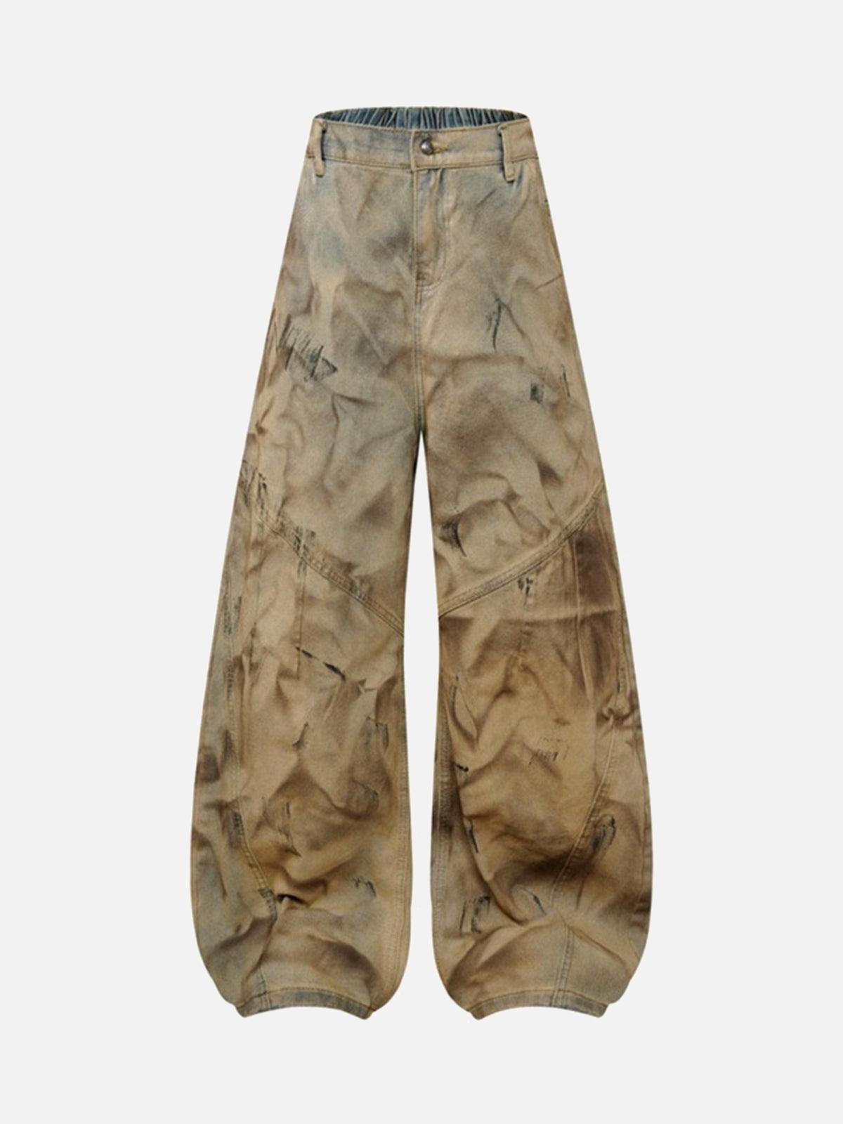 TALISHKO Dirty Dye Baggy Barrel Jeans