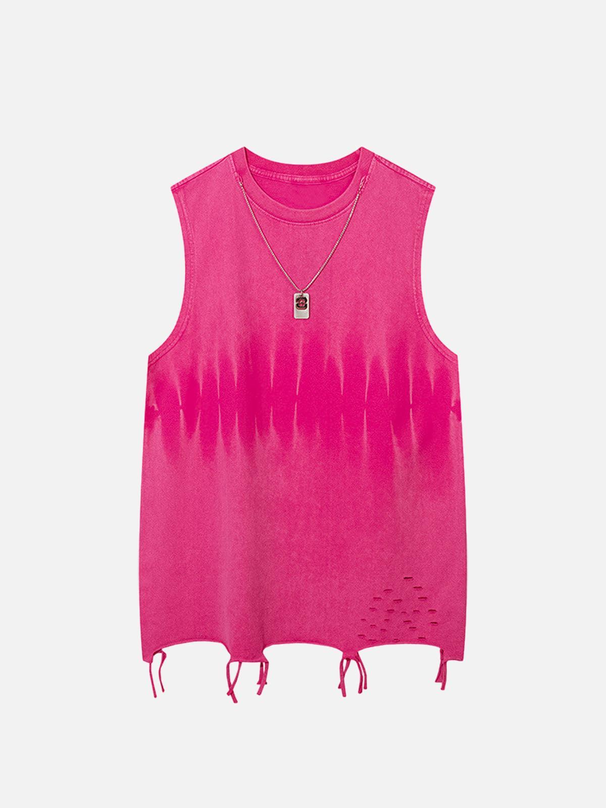 TALISHKO Gradient Tie-Dye Raw Edge Vest