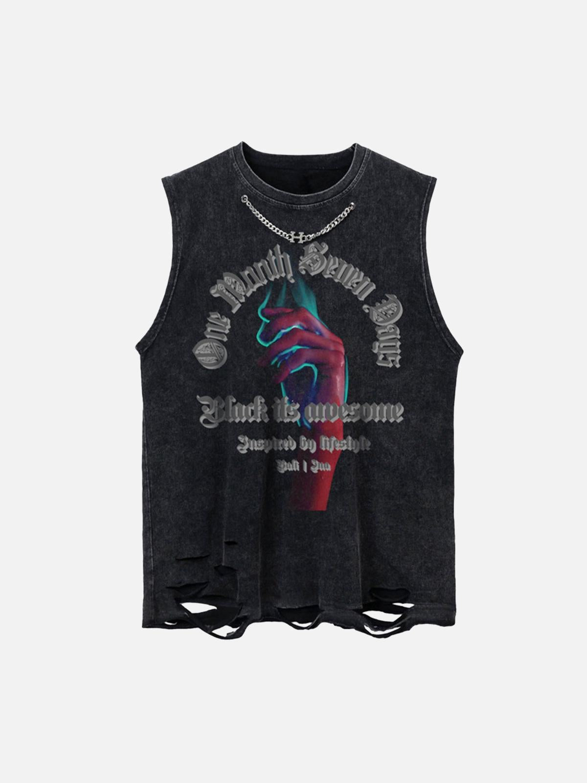 TALISHKO Hip-Hop Loose Washed Undershirt