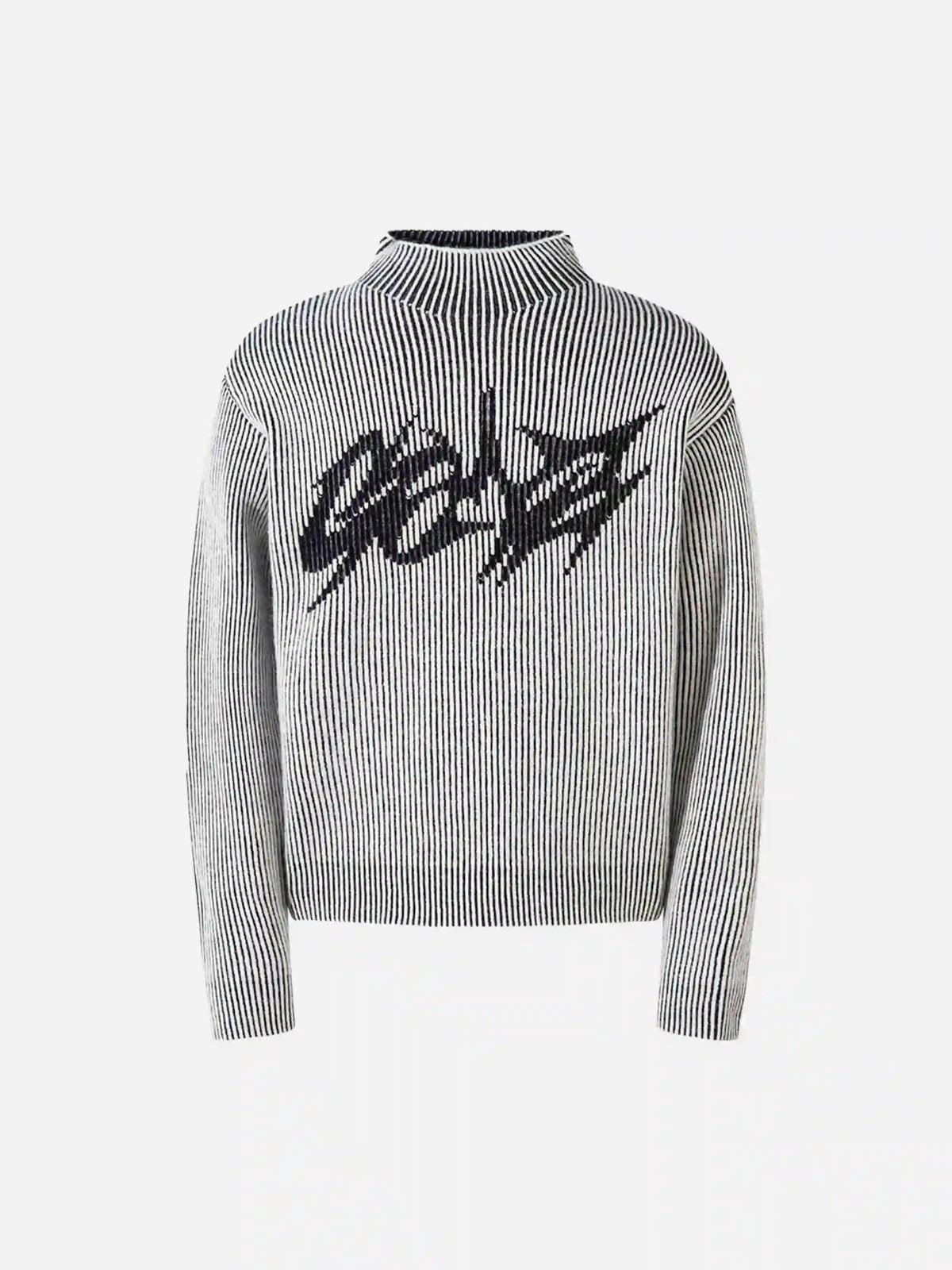 TALISHKO Jacquard Half Turtleneck Knitted Sweater
