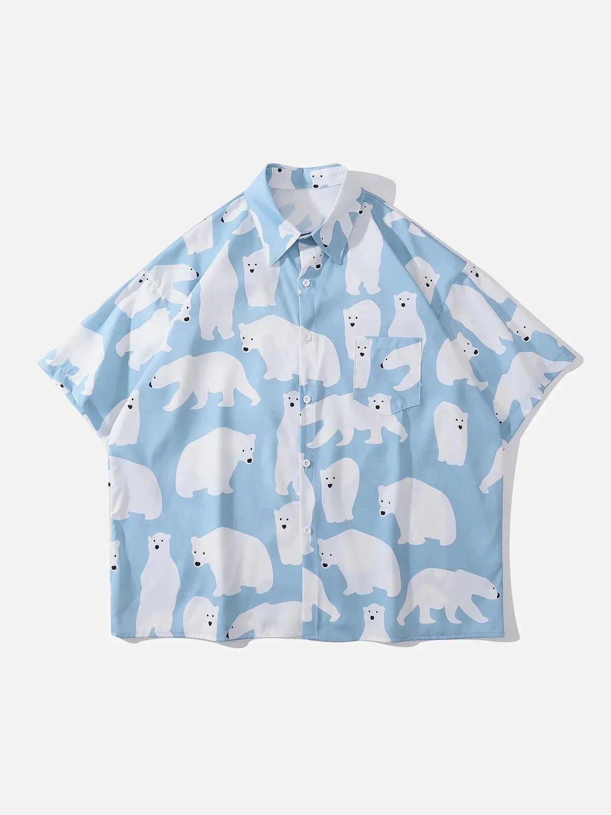 TALISHKO Polar Bear Print Short Sleeve Shirt