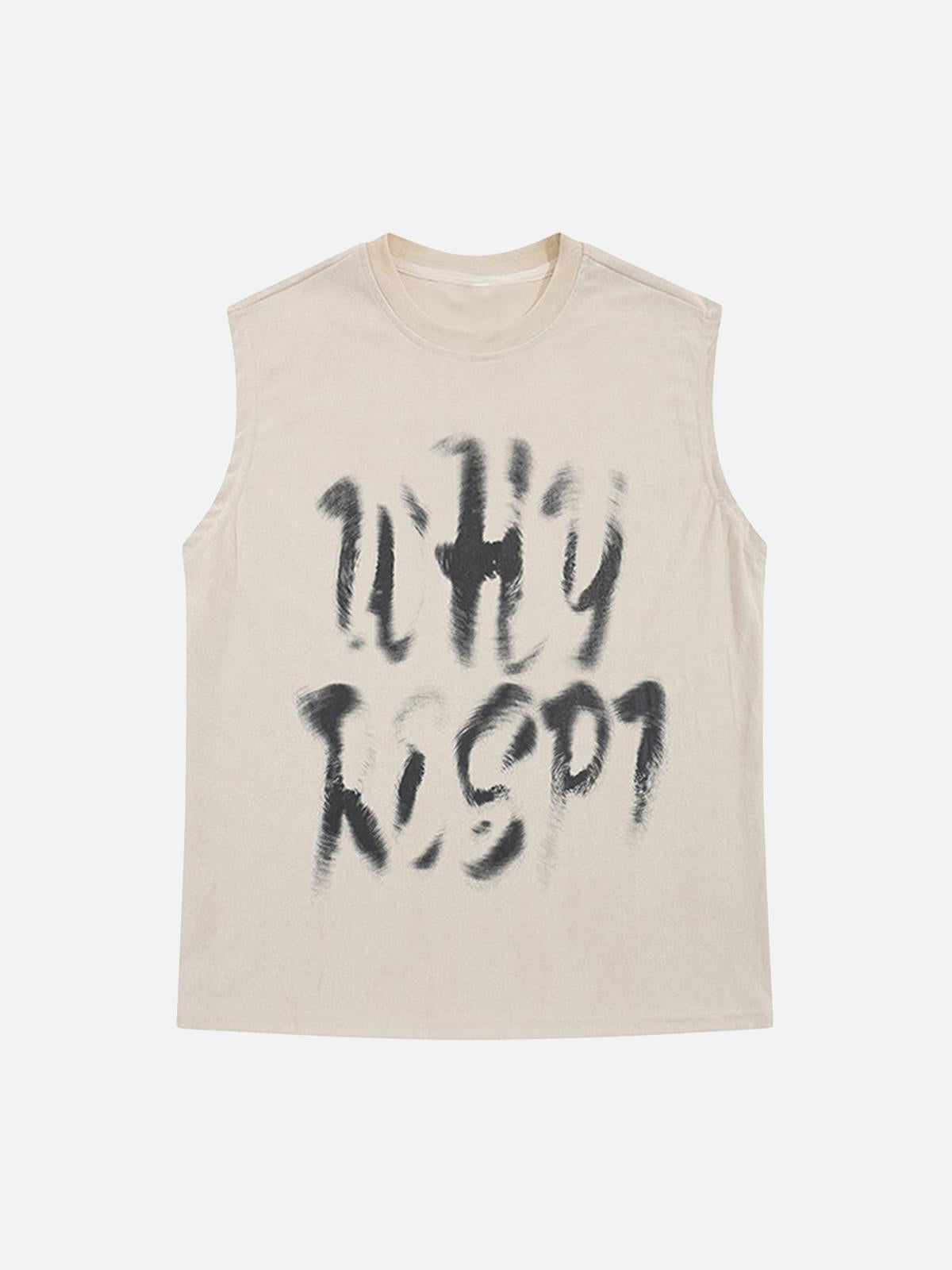 TALISHKO Retro Hip Hop Abstract Letter Print Vests